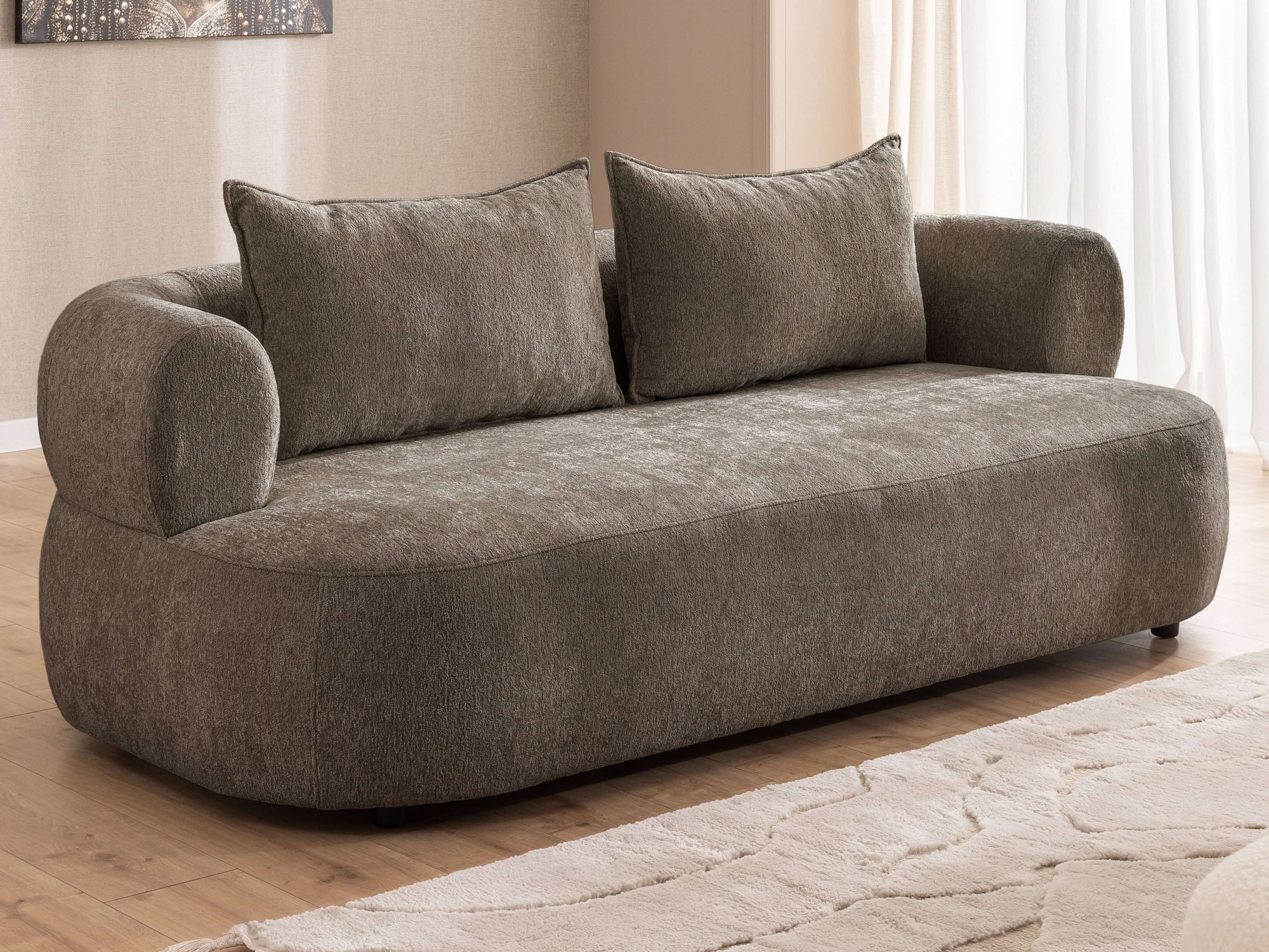 Home affaire 3-Sitzer »LUSSAC 3-Sitzer Design-Sofa mit Zierkissen, Maße B/T günstig online kaufen