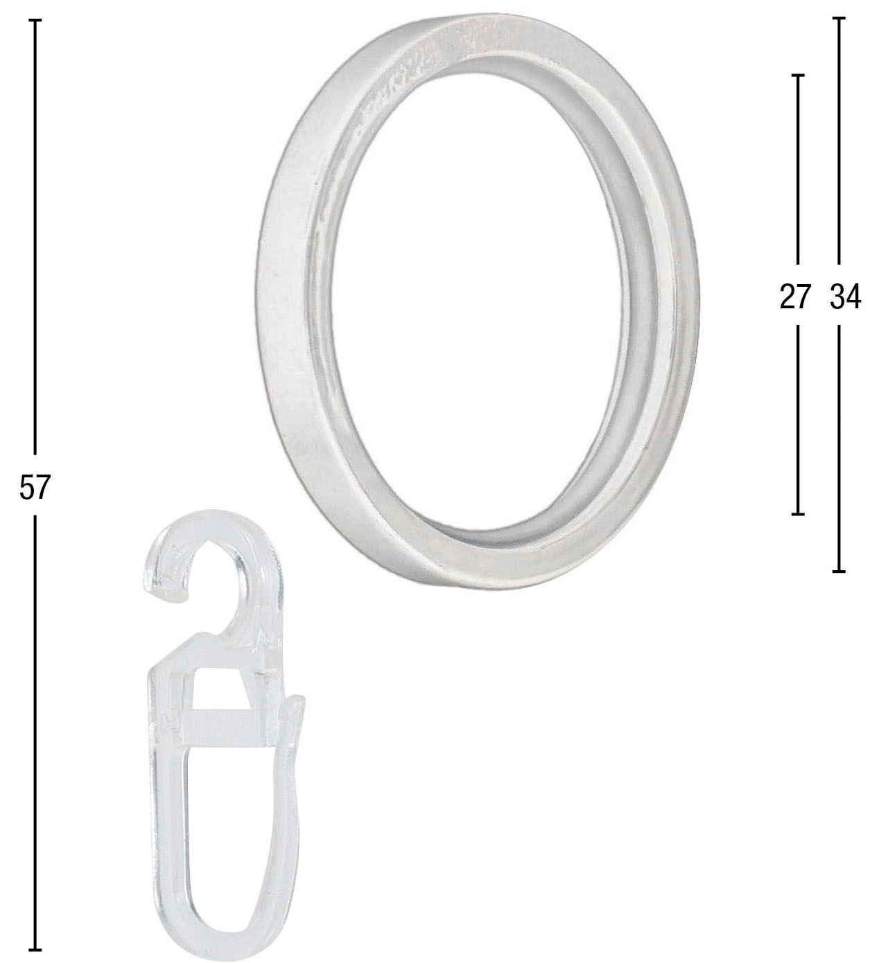 GARESA Flachring »Flachring mit Haken«, (10 St.)