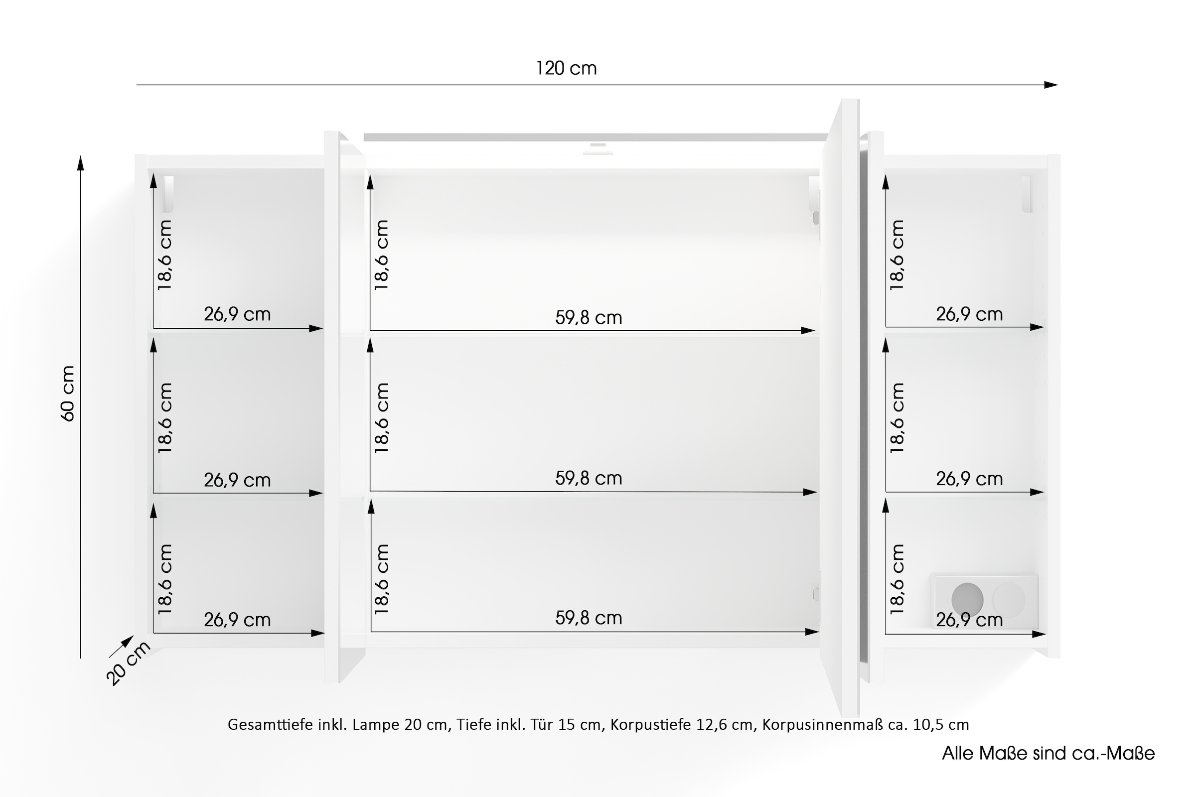 byLIVING Spiegelschrank »Serie Spree, in vielen Breiten erhältlich«