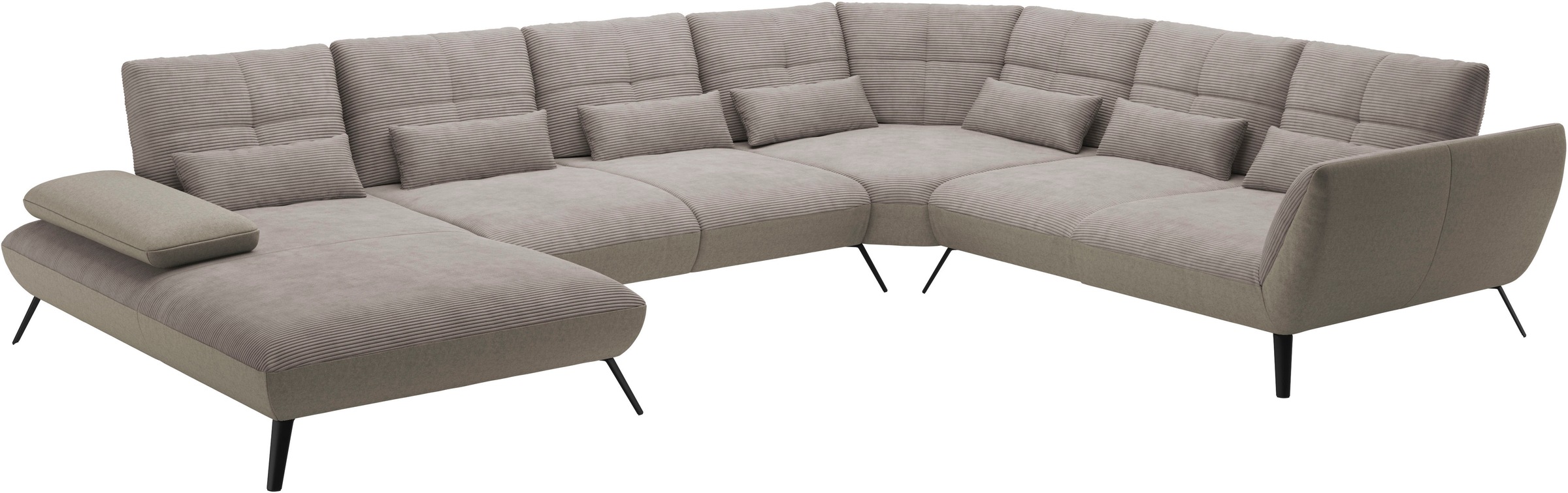 Places of Style Wohnlandschaft »Mikado U-Form«, inkl. Sitztiefenverstellung und Armteilverstellung