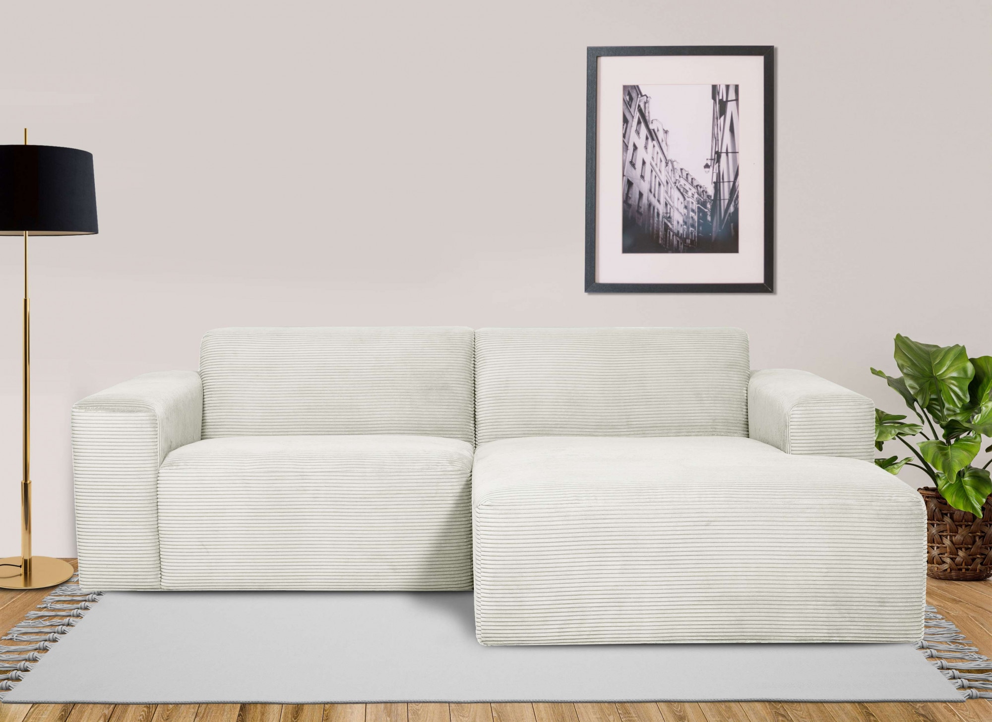 INOSIGN Ecksofa »Koa,228cm, L-Form, Modulsofa, Webstoff, Cord«, Designsofa in Cord, weicher Lounge-Sitzkomfort