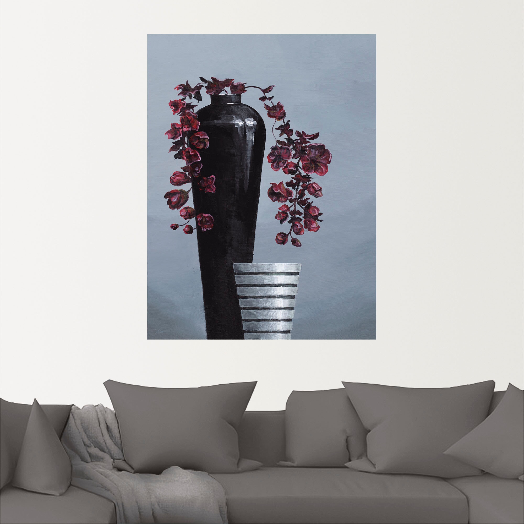 Artland Wandbild »Metallische Vasen«, Vasen & Töpfe, (1 St.), als Alubild, Outdoorbild, Leinwandbild, Wandaufkleber, versch. Größen