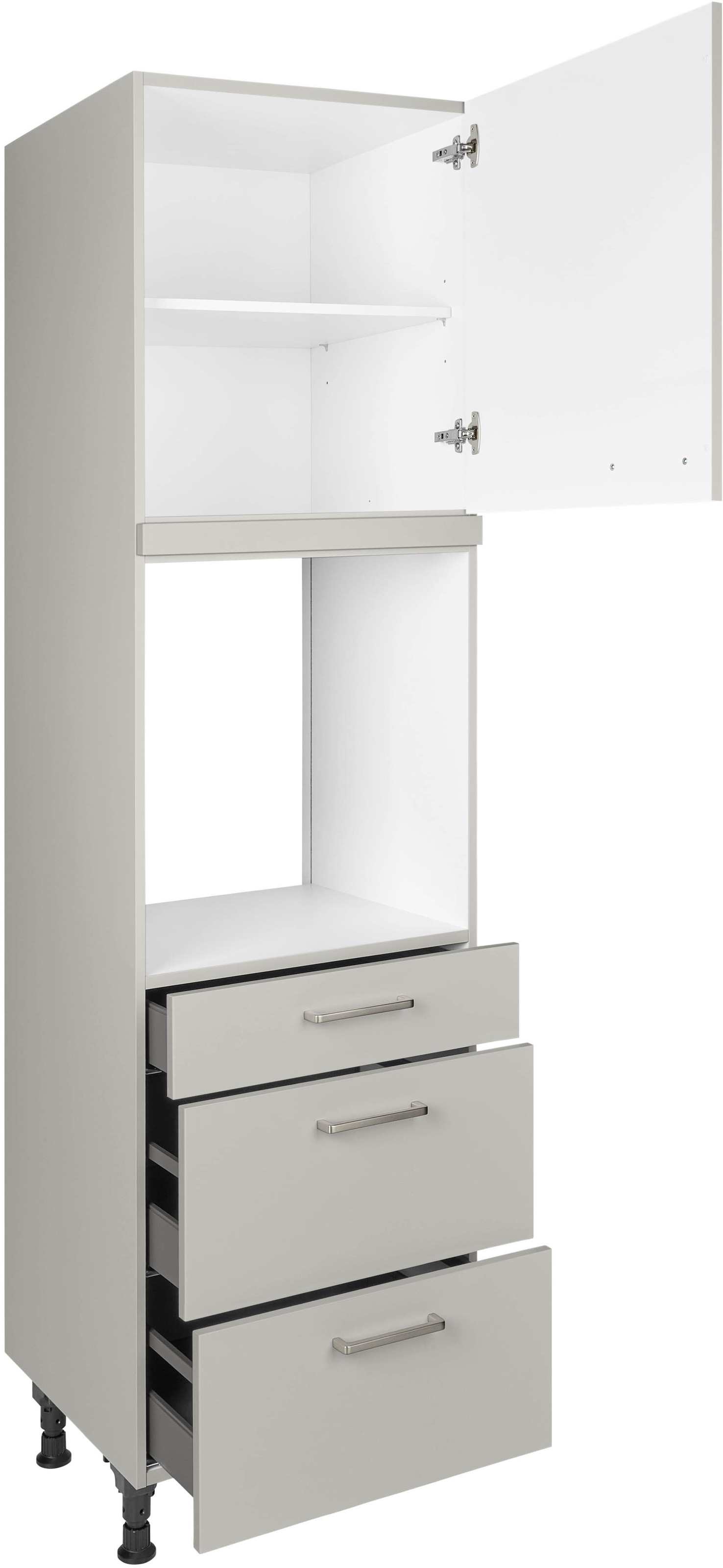 nobilia® Backofenumbauschrank »"Touch", Ausrichtung wählbar, mit Schublade und zwei Auszügen und«, einer Tür, vormontiert, Breite/Höhe: 60/216,6 cm