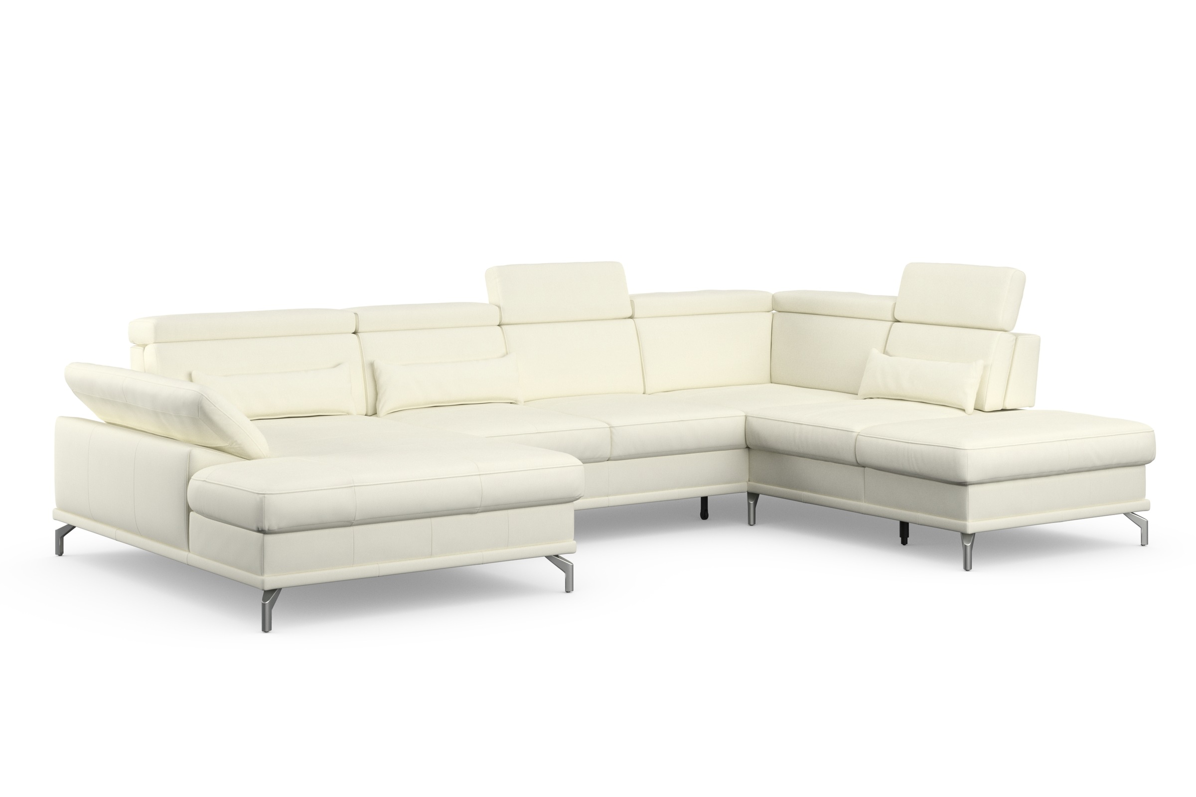 sit&more Wohnlandschaft »Cabrio U-Form, mit Sitztiefenverstellung, Arm- und Kopfteilverstellung«, 3 Nierenkissen, Federkern, optional Bettfunktion und Stauraum