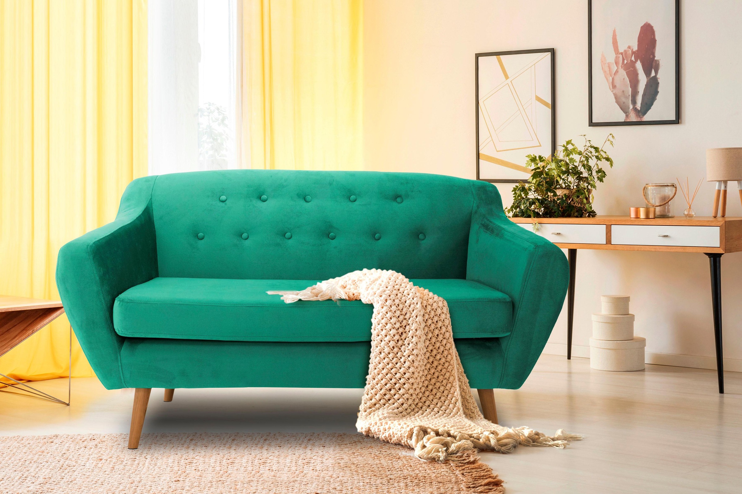 Home affaire 2-Sitzer »Renne« mit Heftung im Rücken im skandinavischem Stil günstig online kaufen