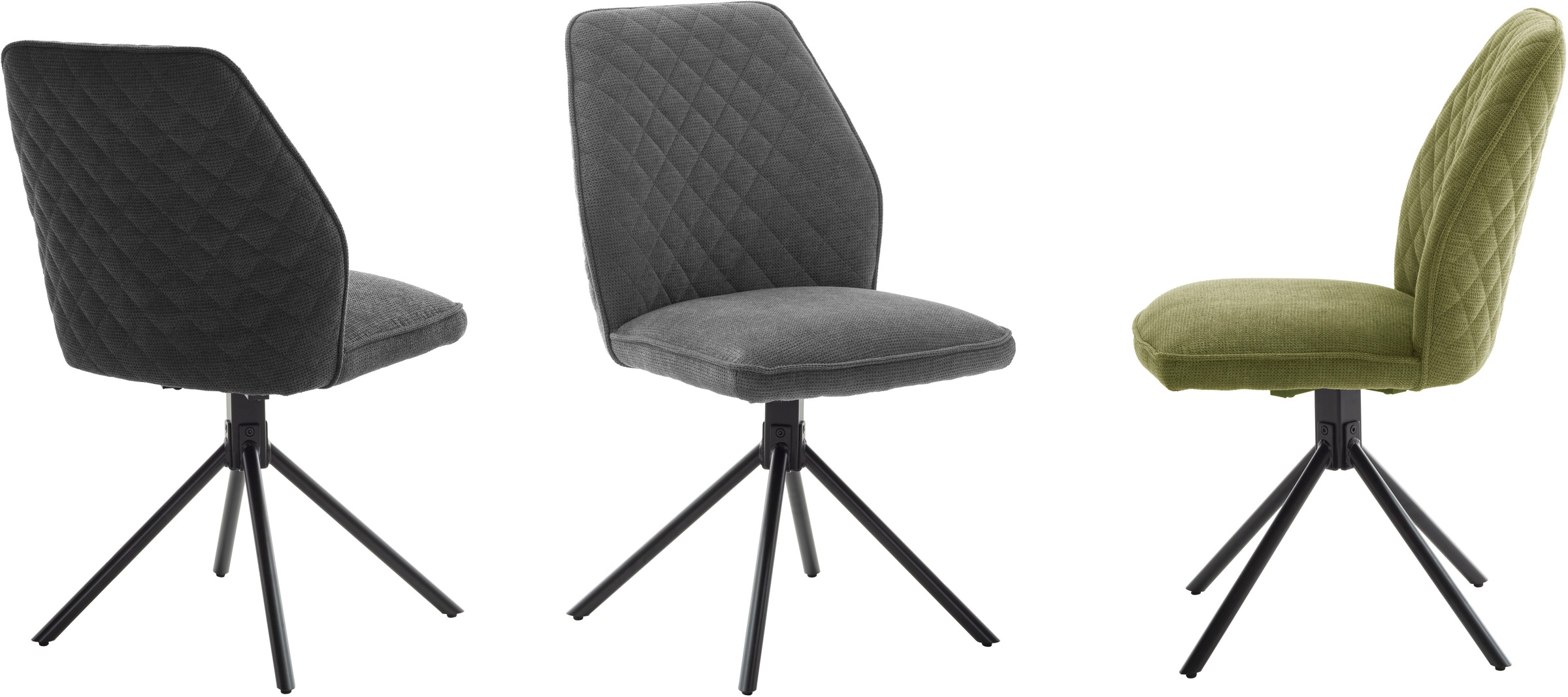 MCA furniture Esszimmerstuhl »ACANDI«, Chenilleoptik, (2er-Set),drehbar 180°, Sitzhöhe von ca. 50 cm, Belastbarkeit 120 kg