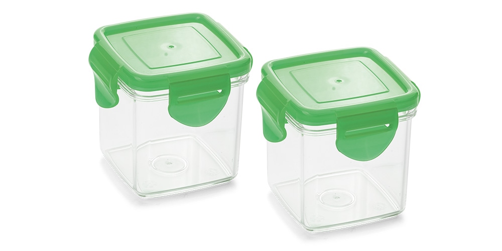 Genius Auffangbehälter »Nicer Dicer Quick«, (Set, 4 tlg., (2 Dosen, 2 Deckel), verschließen und luftdicht aufbewahren
