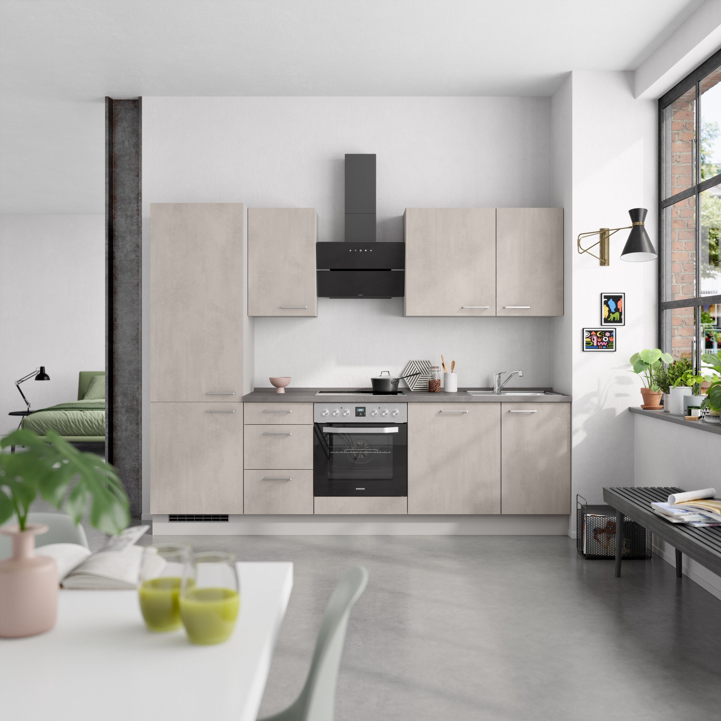 nobilia® Küchenzeile »"Riva II"«, vormontiert, Ausrichtung wählbar, Breite 270 cm, wahlw. mit E-Geräten