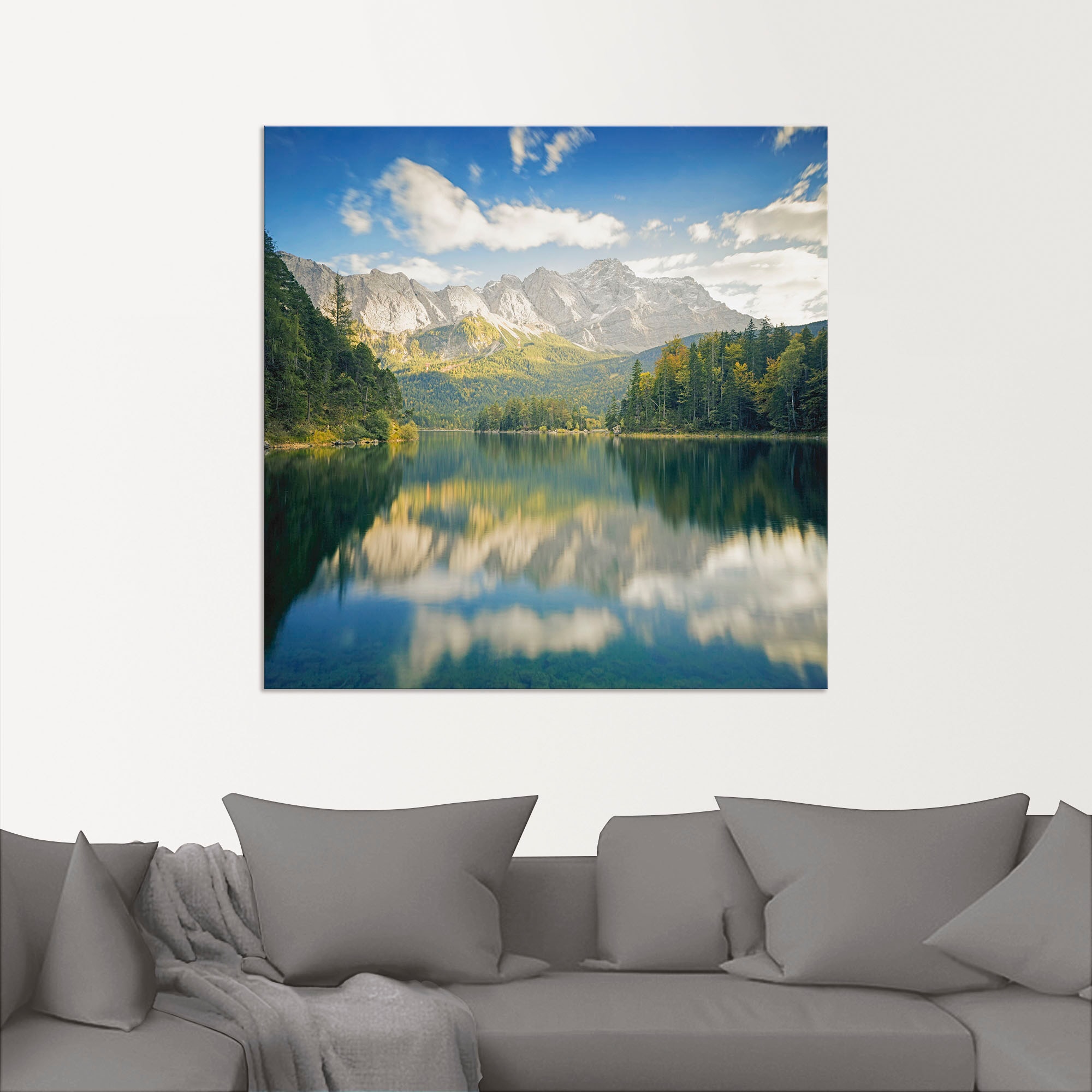 Artland Wandbild "Zugspitze mit Eibsee", Berge & Alpenbilder, (1 St.), als günstig online kaufen