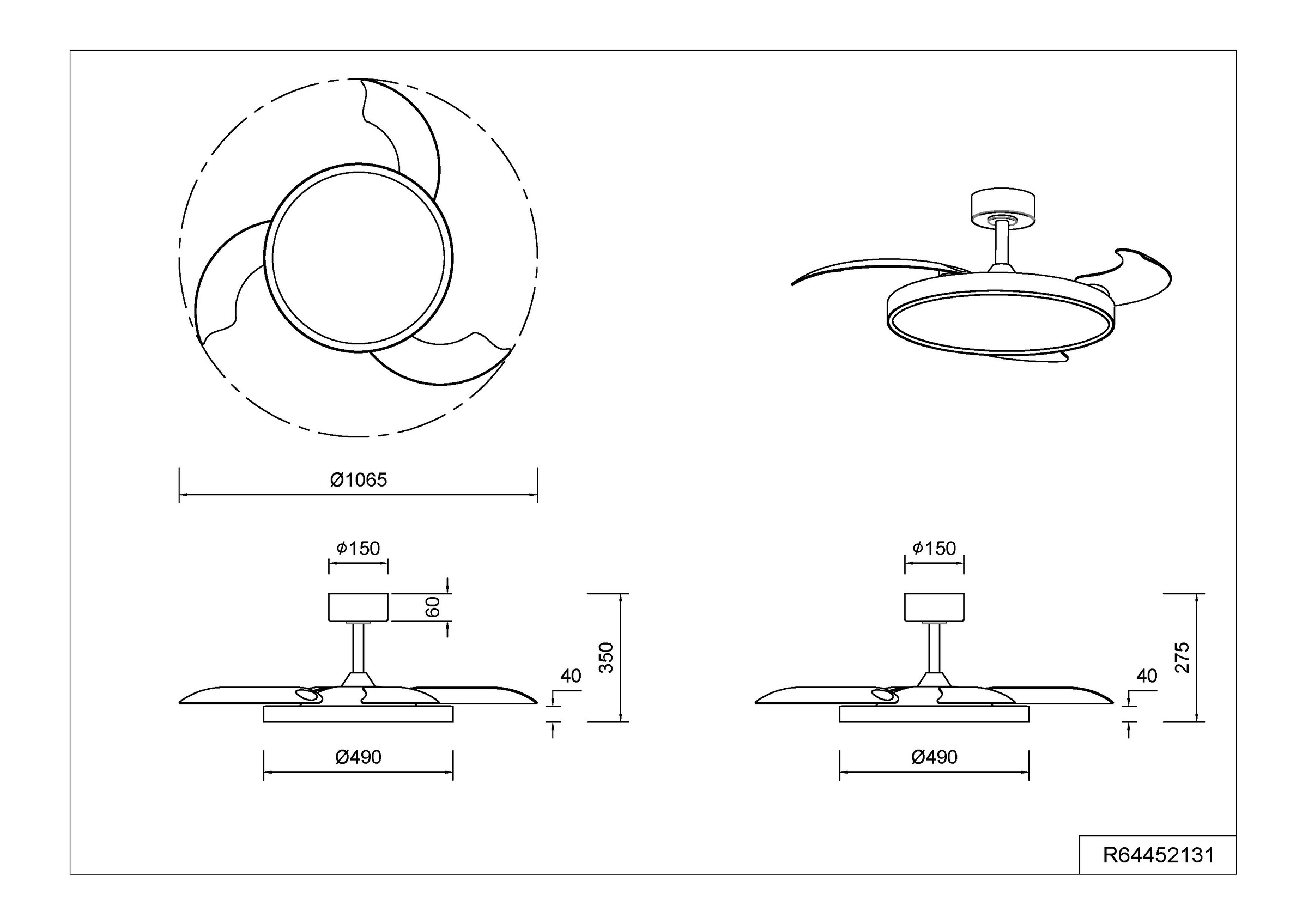 REALITY Leuchten LED Deckenleuchte »KASFJORD mit Ventilator, Deckenventilator mit Licht inklFernbedienung«, 1 flammig, Leuchtmittel LED-Board | LED fest integriert, 6 Geschwindigkeiten Timer Vor- & Rücklauf LED dimmbar CCT Nachtlicht