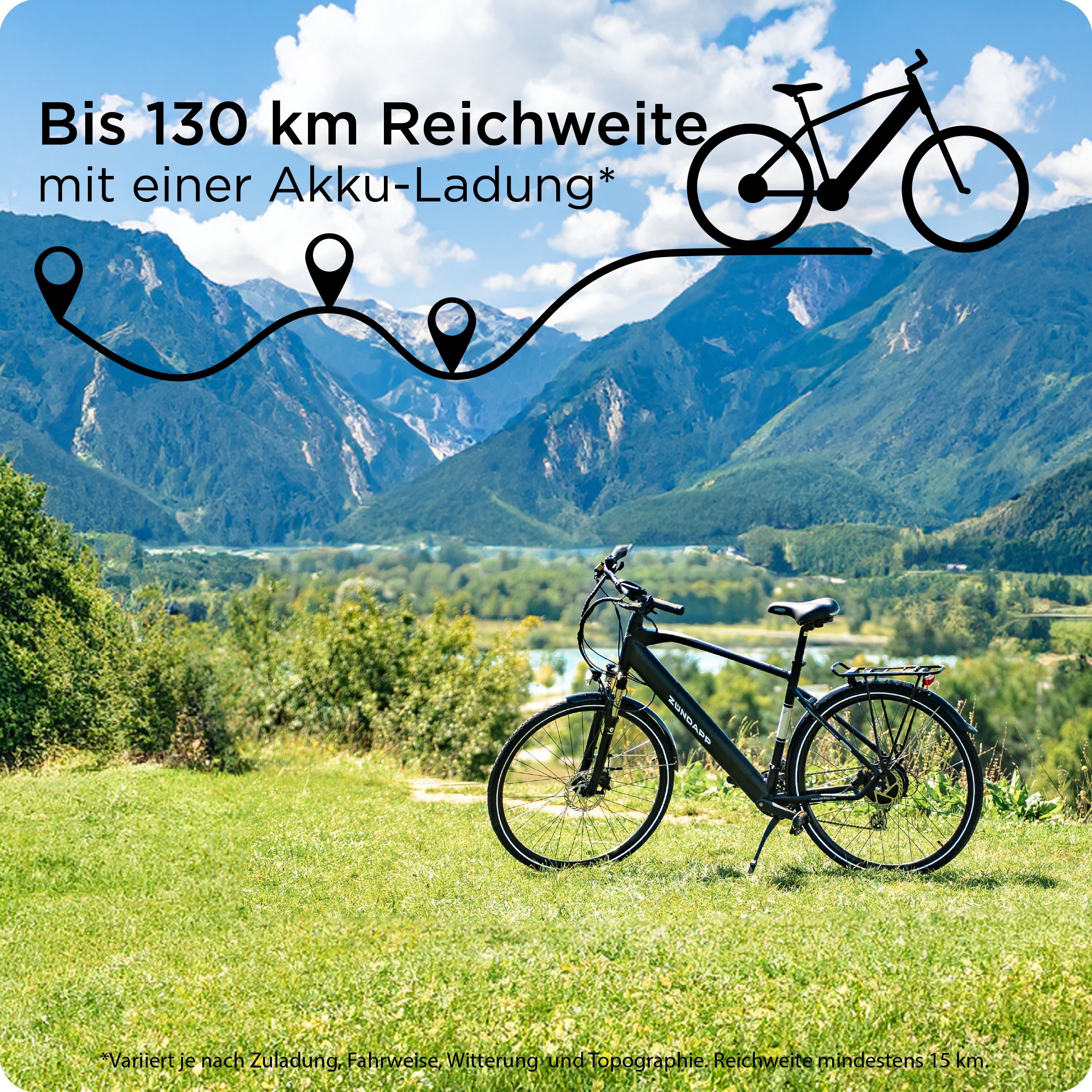 Zündapp E-Bike »Z808«, 10 Gang, Shimano, Deore RD-T6000, Heckmotor 250 W