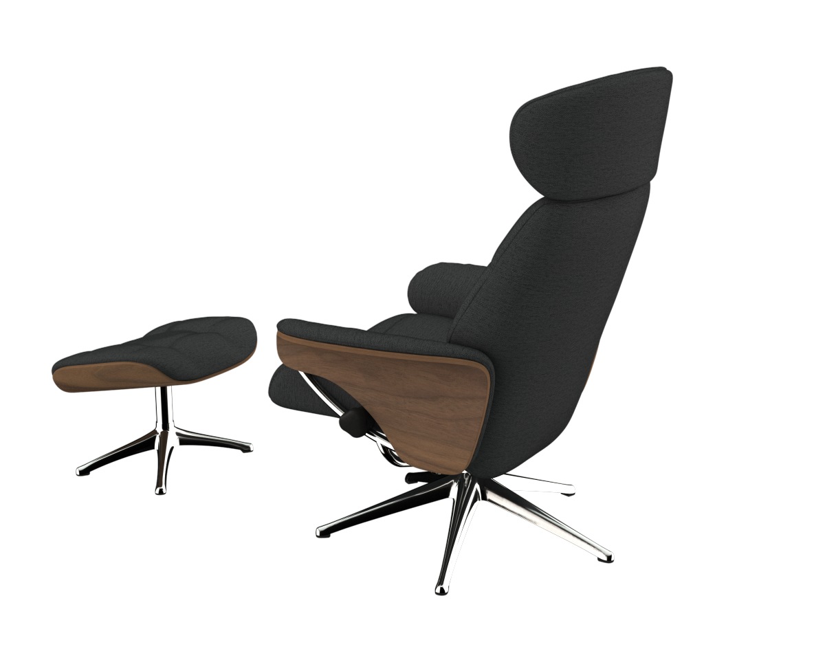 FLEXLUX Relaxsessel »Skagen Funktionsessel, Polstersessel, Armlehne, TV-Fernsehsessel«, Rücken- und Kopfteilverstellung, Fuß Alu, Armlehne Eiche, Drehbar