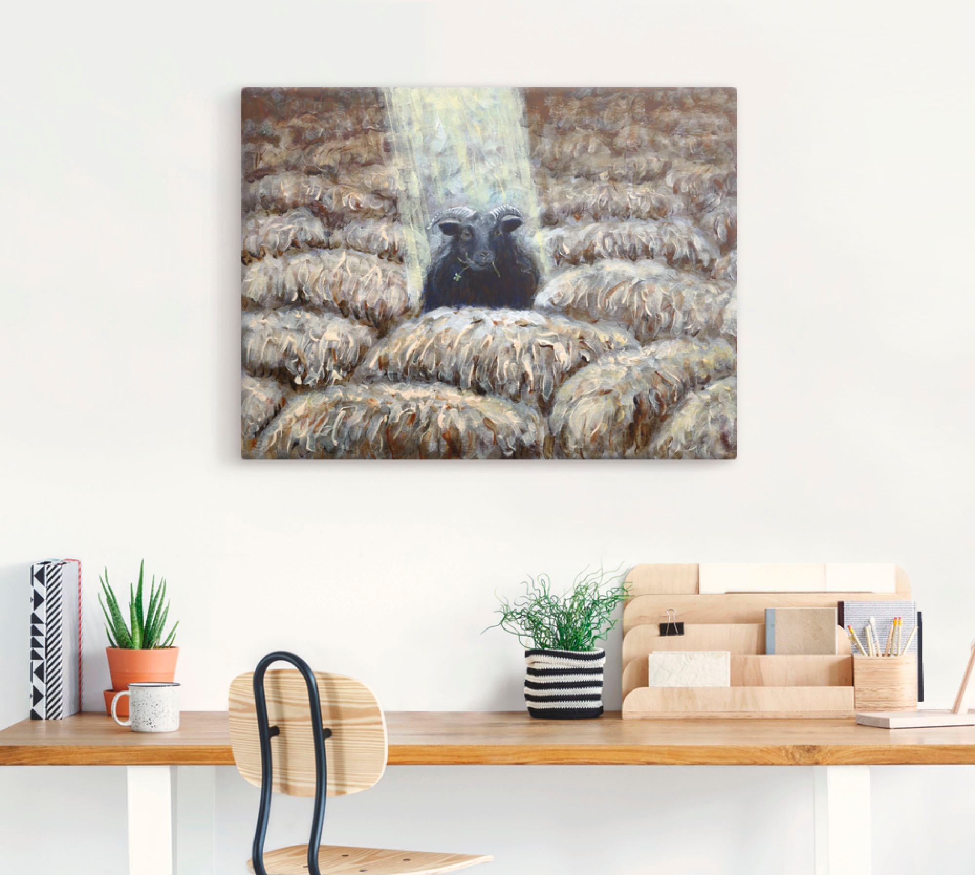 Artland Wandbild »Schwarzes Schaf«, Haustiere, (1 St.), als Leinwandbild in verschied. Größen
