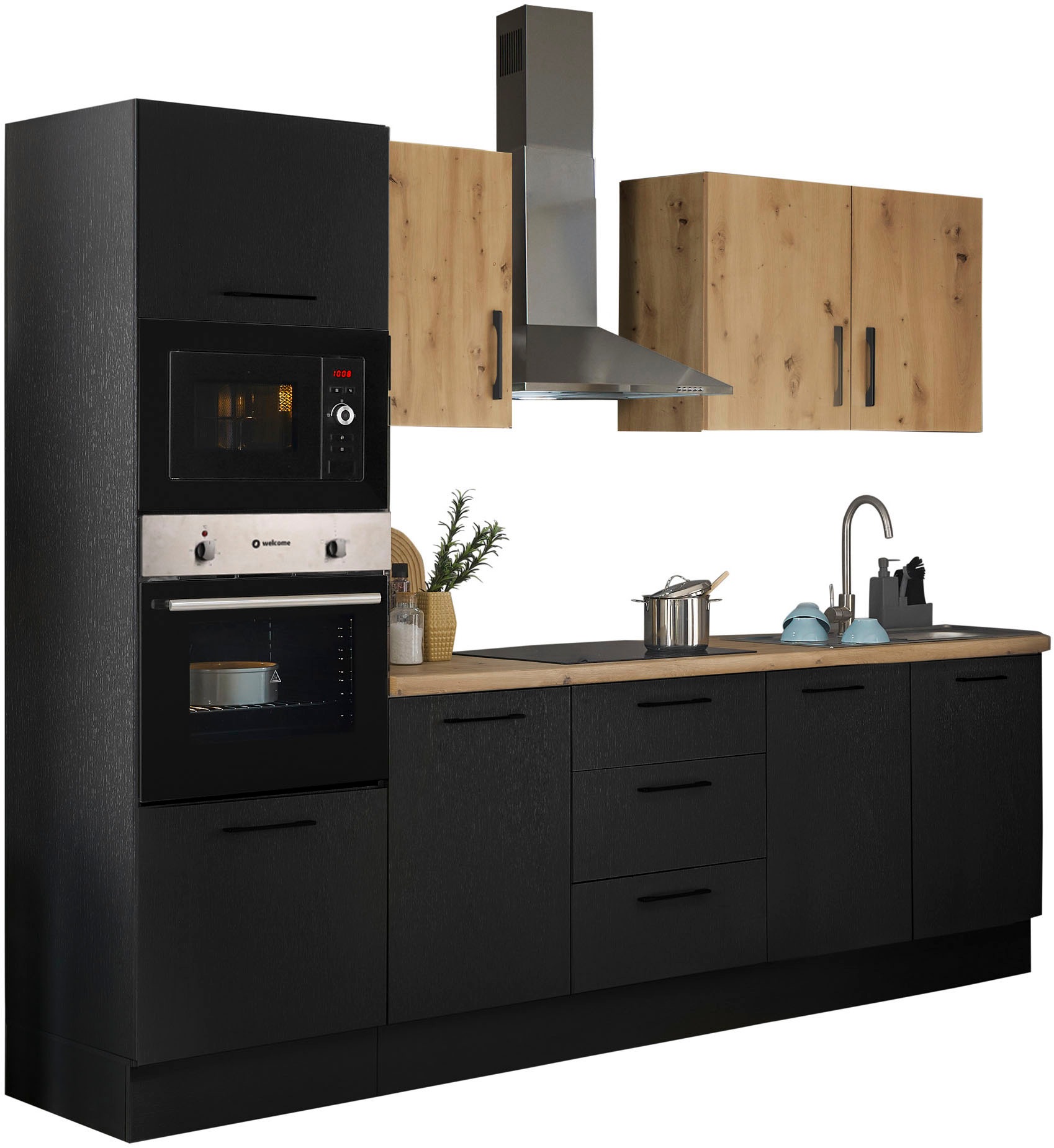 BASIC by Balculina Küchenzeile »Turin«, Breite 270 cm, wahlweise mit E-Geräten