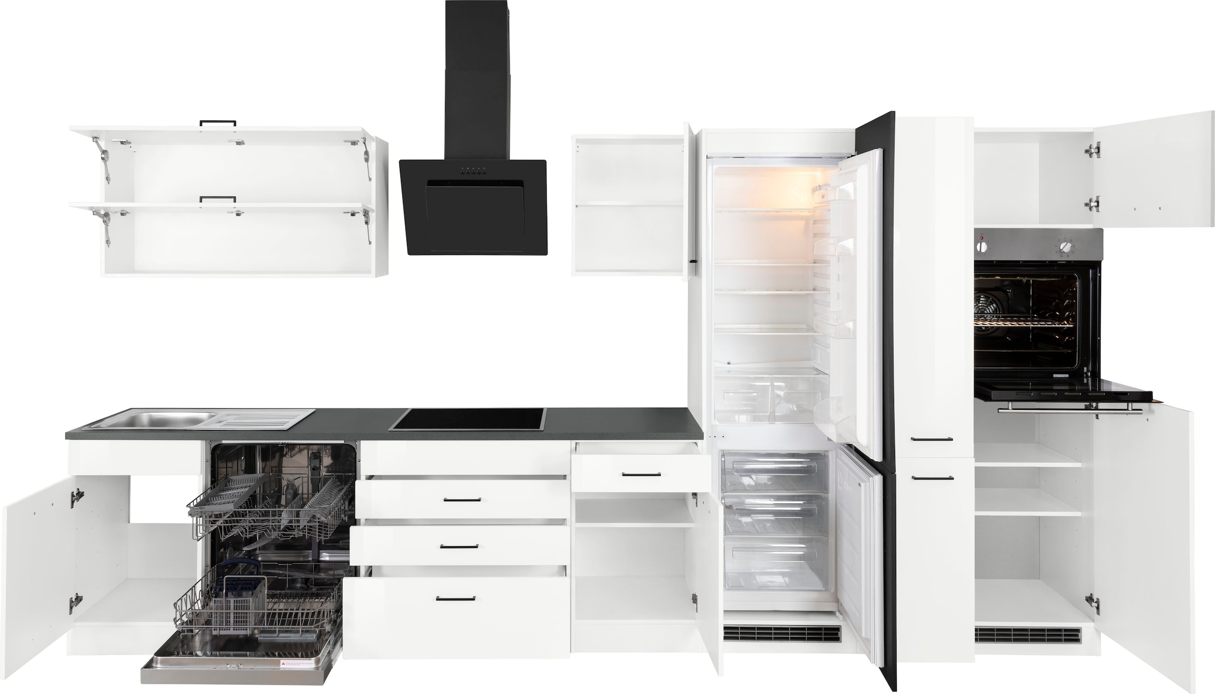 KOCHSTATION Küchenzeile »KS-Trier«, mit E-Geräten, Breite 390 cm