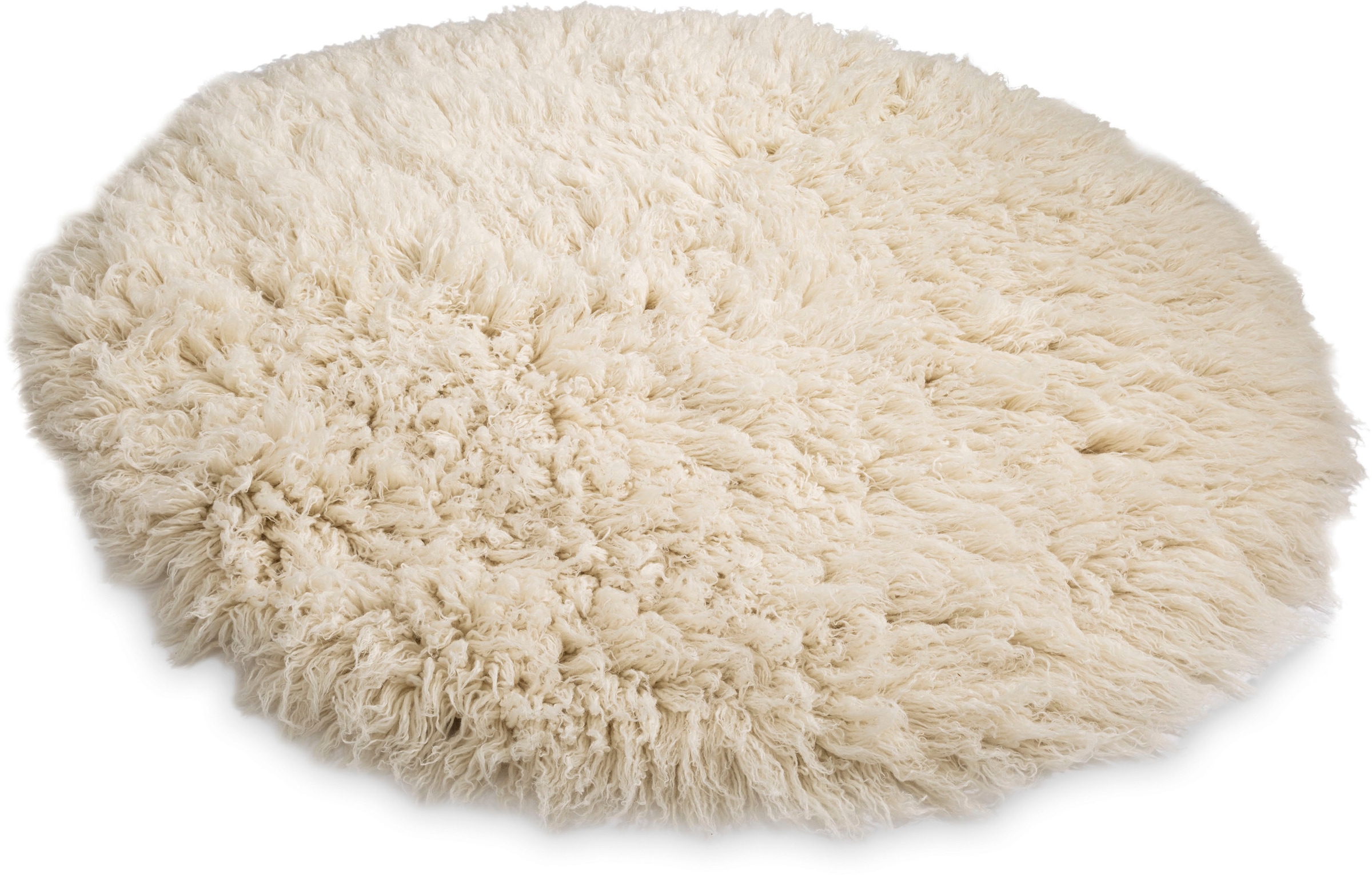 THEKO Wollteppich »Flokati XXL«, rund, 100 mm Höhe, original griechischer Flokati, Hochflor, Uni-Farben, reine Wolle