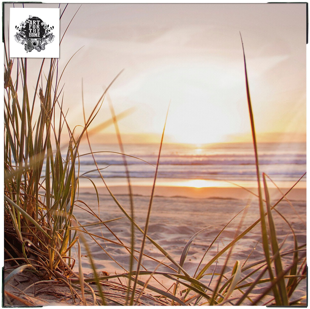 Art for the home Leinwandbild »Outdoor Sonnenuntergang 50x50cm«, Romantisch-Strand, (1 St.), Leinwand für draußen -Sonnenuntergang Dünen - 50x50cm