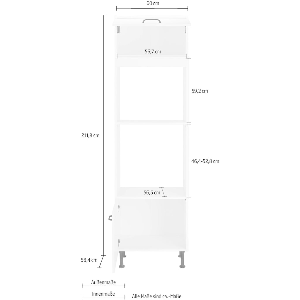 OPTIFIT Backofenumbauschrank »Elga«, für Einbaumikrowellengerät, mit Soft-Close-Funktion, Breite 60 cm