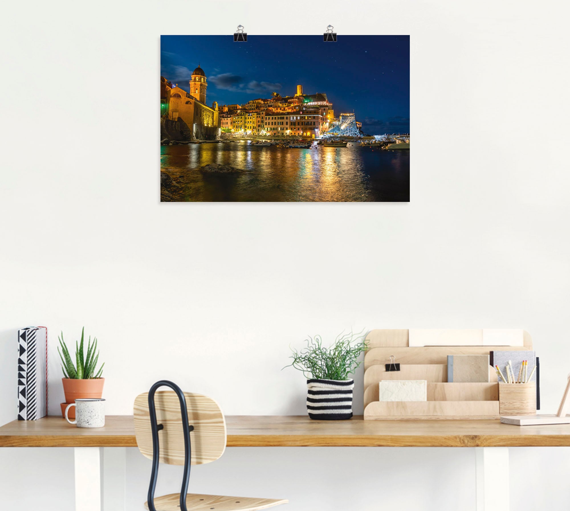 Artland Wandbild »Vernazza in der Cinque Terre in Italien bei Nacht«,  Italien, (1 St.), als Alubild, Leinwandbild, Wandaufkleber oder Poster in  versch. Größen auf Raten kaufen