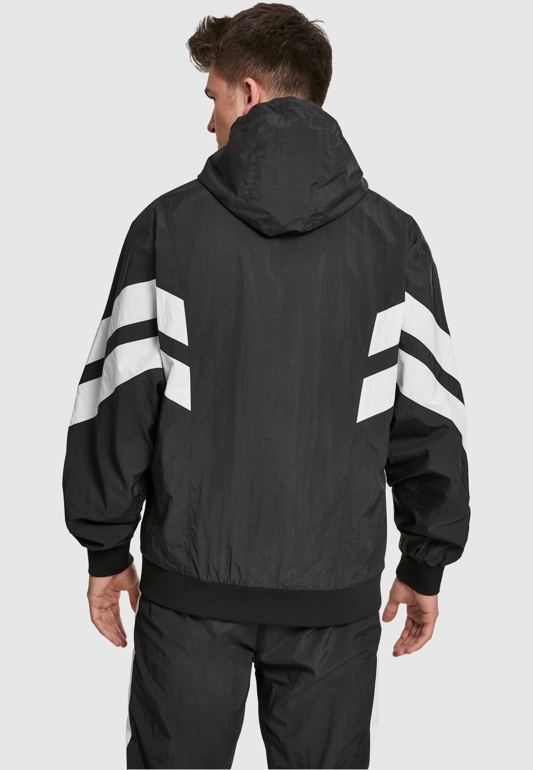 URBAN CLASSICS Allwetterjacke »Urban Classics Herren Crinkle Panel Track Jacket« 1 Stk. tlg. mit Kapuze