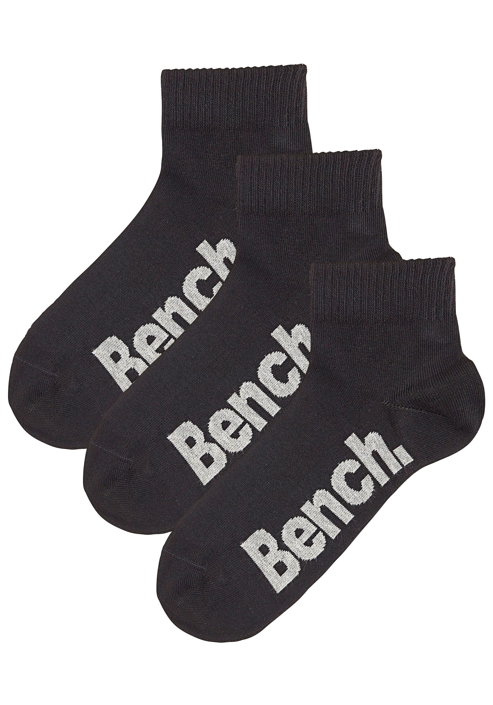 Bench. Kurzsocken, (Packung, 3 Paar), mit bequemen Rippbündchen