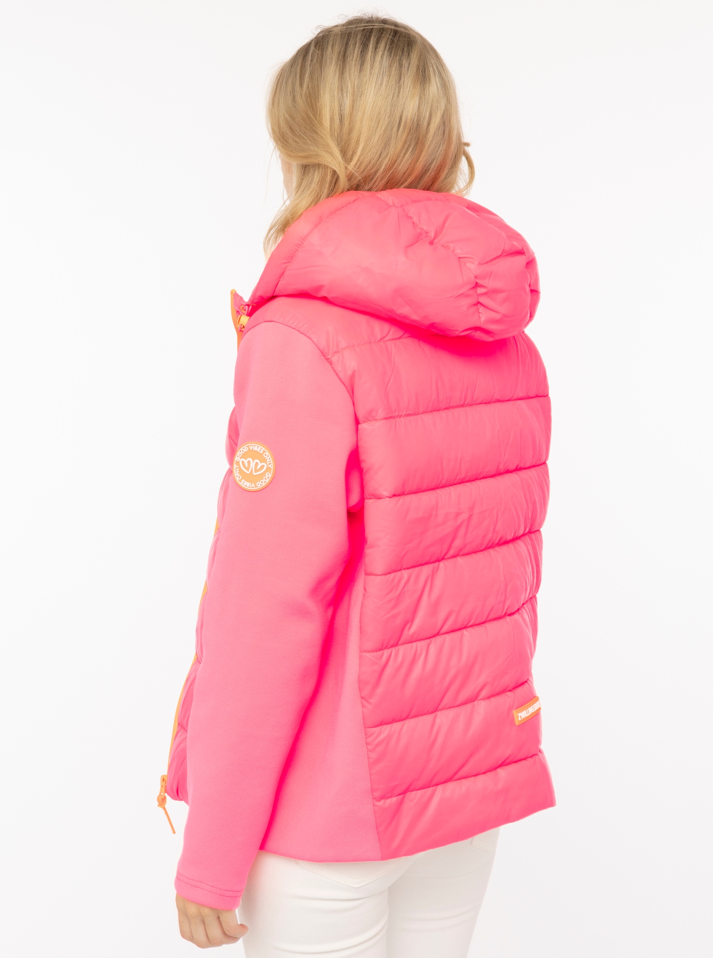Zwillingsherz Steppjacke »„Good Vibes“« gesteppte Partien vorne und hinten, seitliche Einsätze elastisch