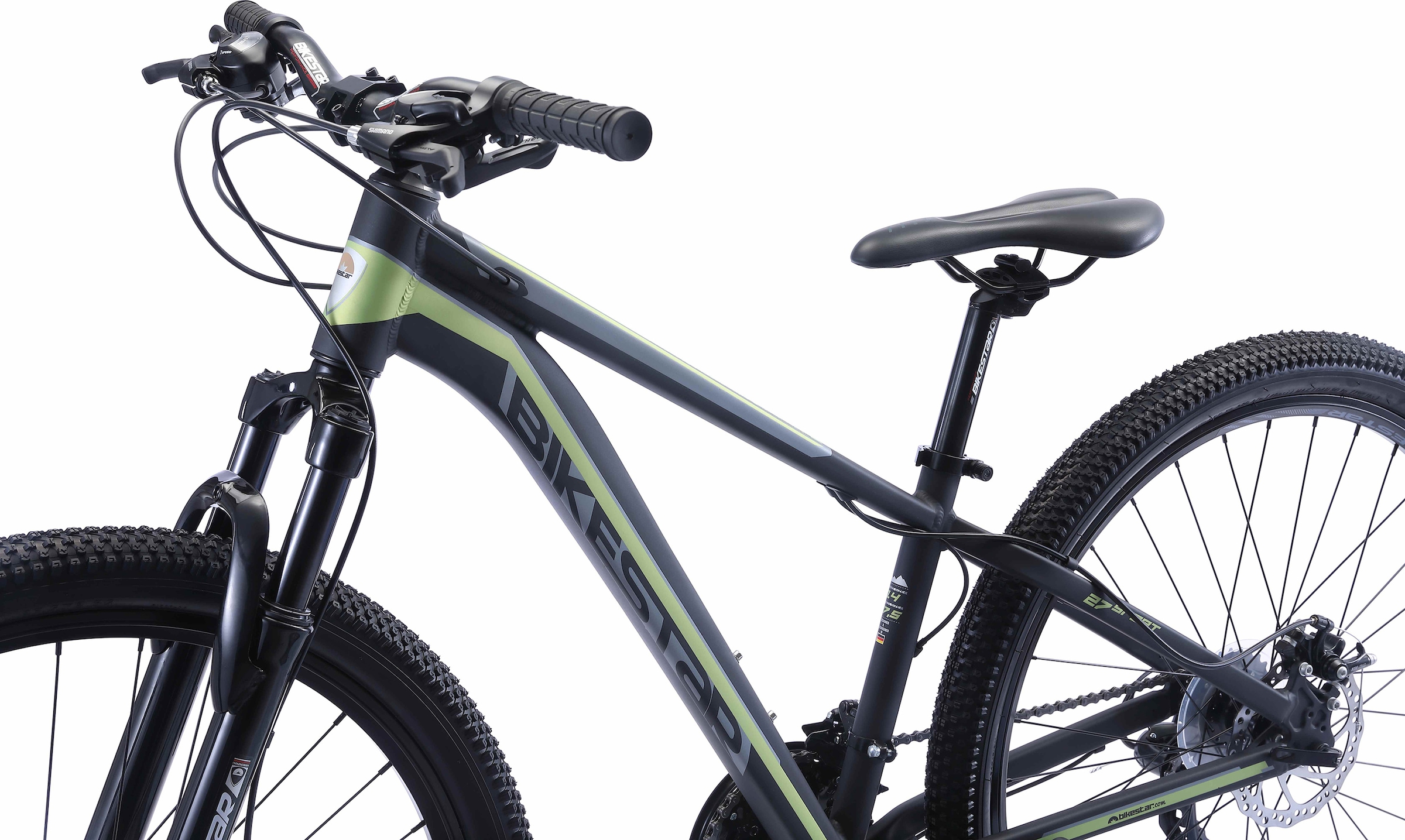 Bikestar Mountainbike, 21 Gang, Shimano, RD-TY300 Schaltwerk, Kettenschaltung, für Damen und Herren, Kettenschaltung