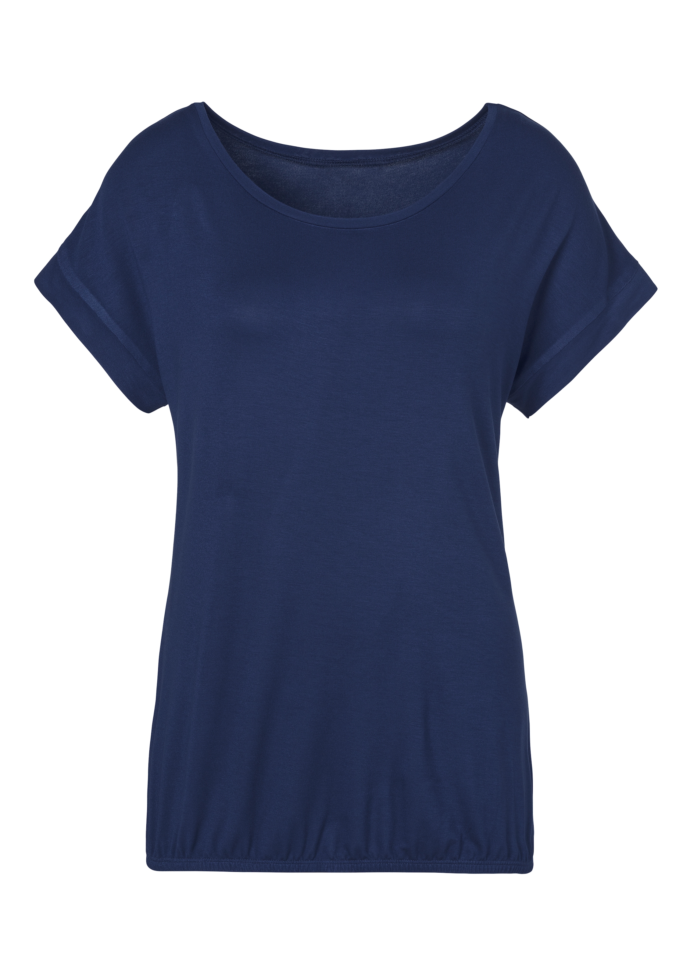 Vivance Kurzarmshirt »mit Gummizug im Bund«, (2er-Pack), aus weichem Viskose-Stretch
