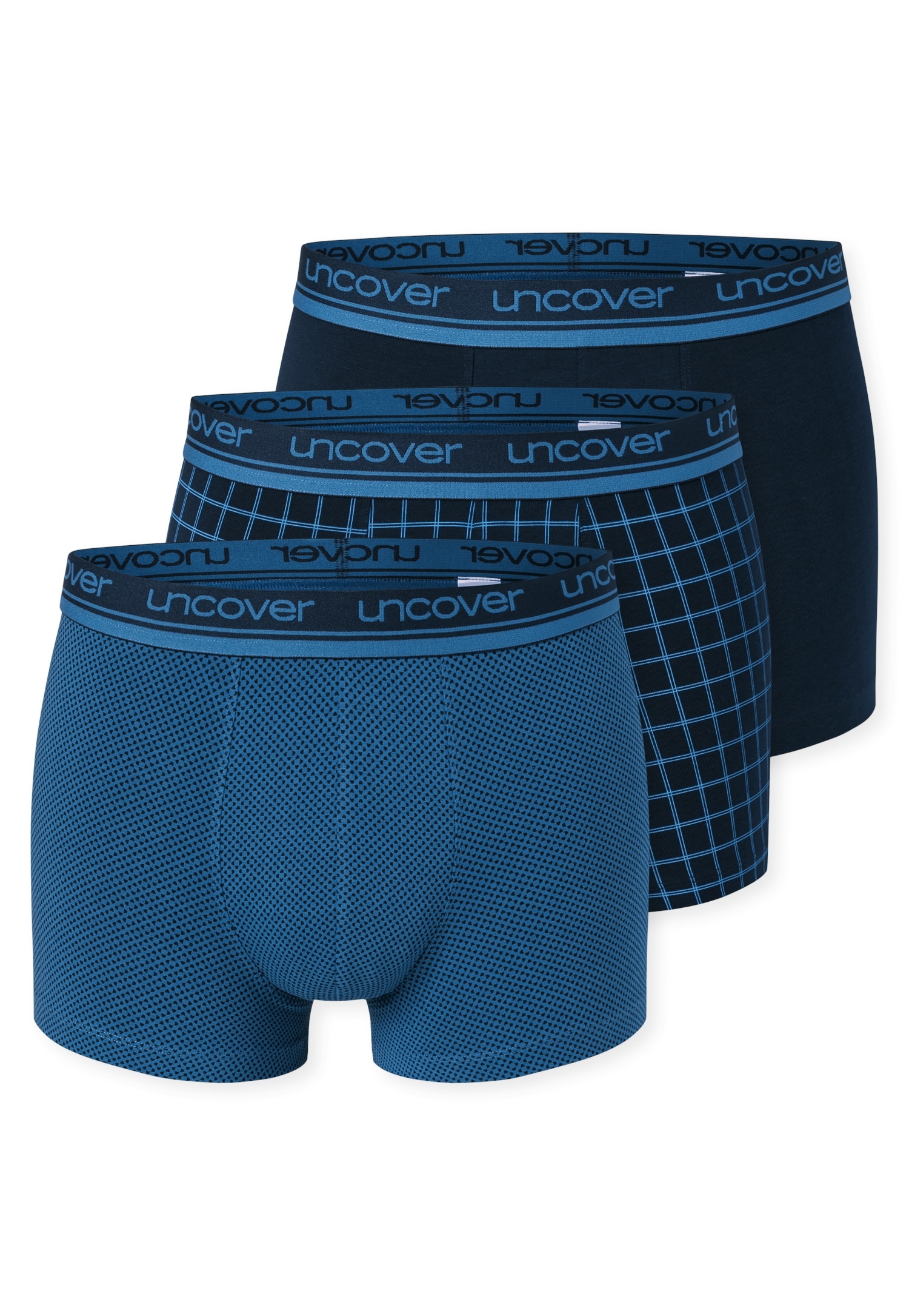 uncover by SCHIESSER Boxer »Uncover Cotton« 2er Pack,  ohne Eingriff, elastisch, Single Jersey-Qualität, Logo-Bund