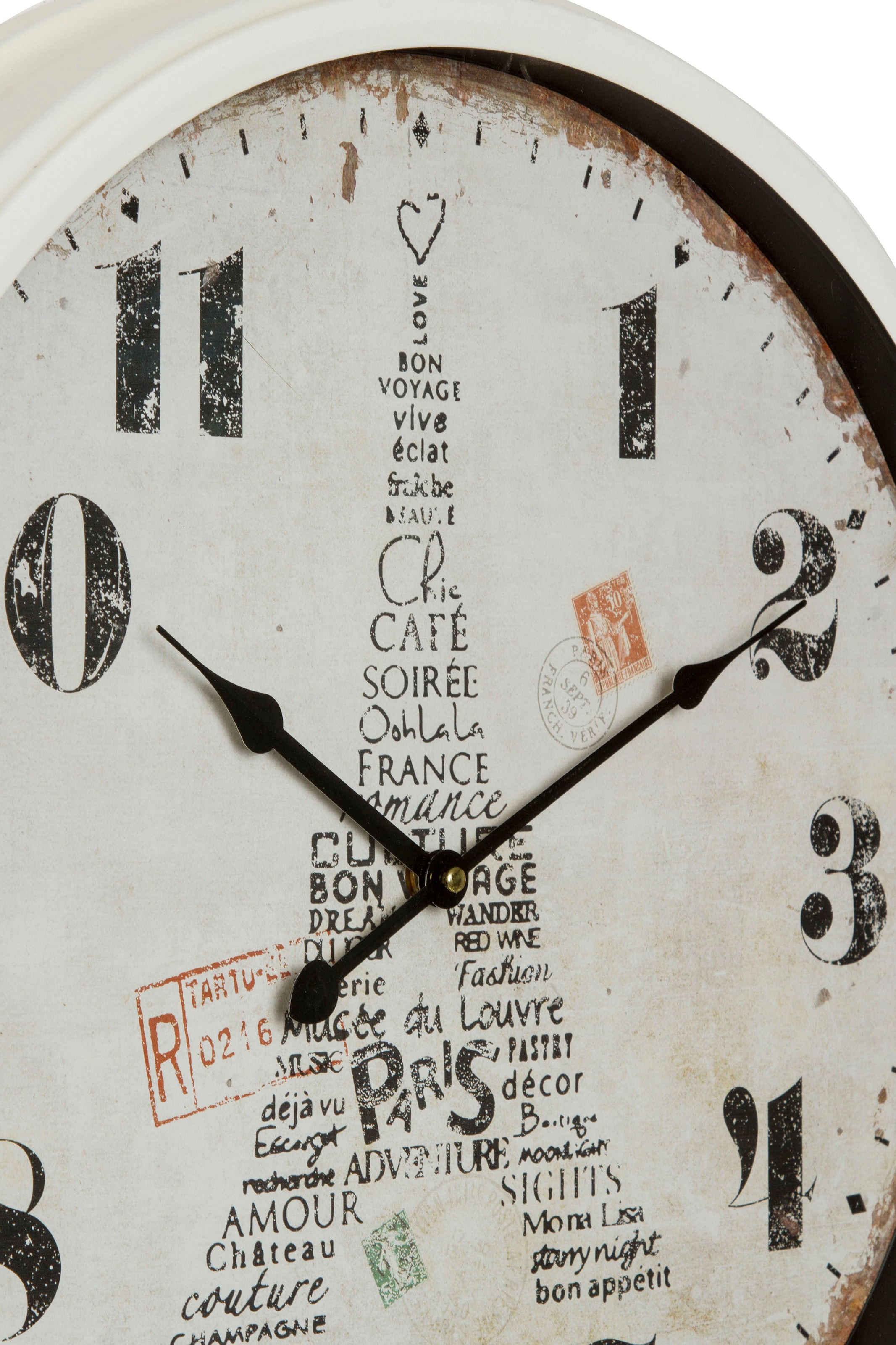 Myflair Möbel & Accessoires Wanduhr »"Paris"«, XXL, rund, Ø 51 cm, Motiv Eifelturm, dekorativ in Küche & Wohnzimmer
