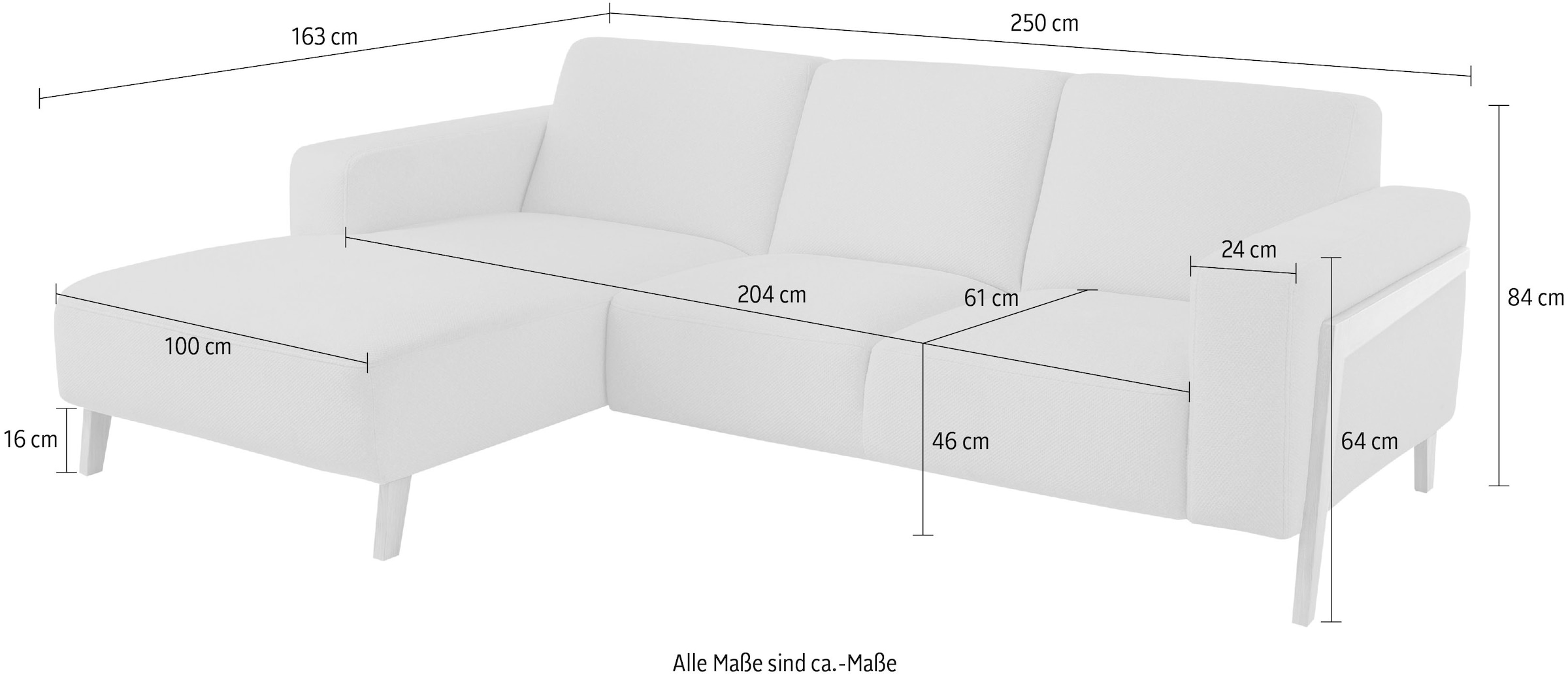 exxpo - sofa fashion Ecksofa »Starr, modern und klassisches Design, hochwertige Verarbeitung, bequem«, L-Form, wahlw. elektrische Sitztiefenverstellung, Massivholzfüße