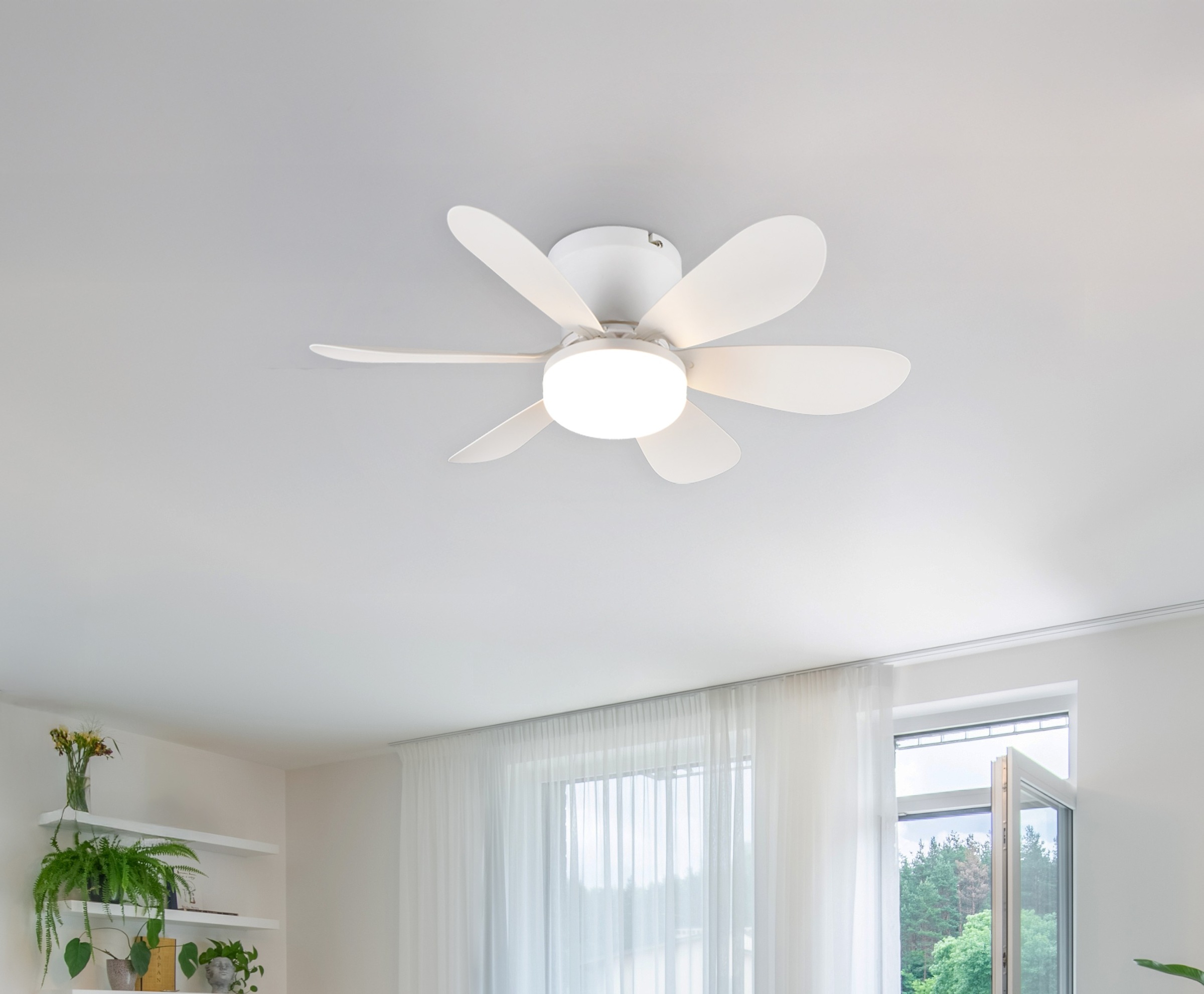 REALITY Leuchten LED Deckenleuchte »LUND mit Ventilator, Deckenventilator m günstig online kaufen