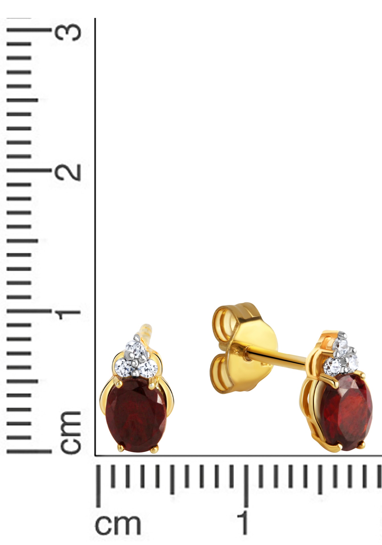 Firetti Paar Ohrstecker »Schmuck Geschenk Silber 925 Ohrschmuck Edelstein Granat« mit Granat, Zirkonia (synth.)