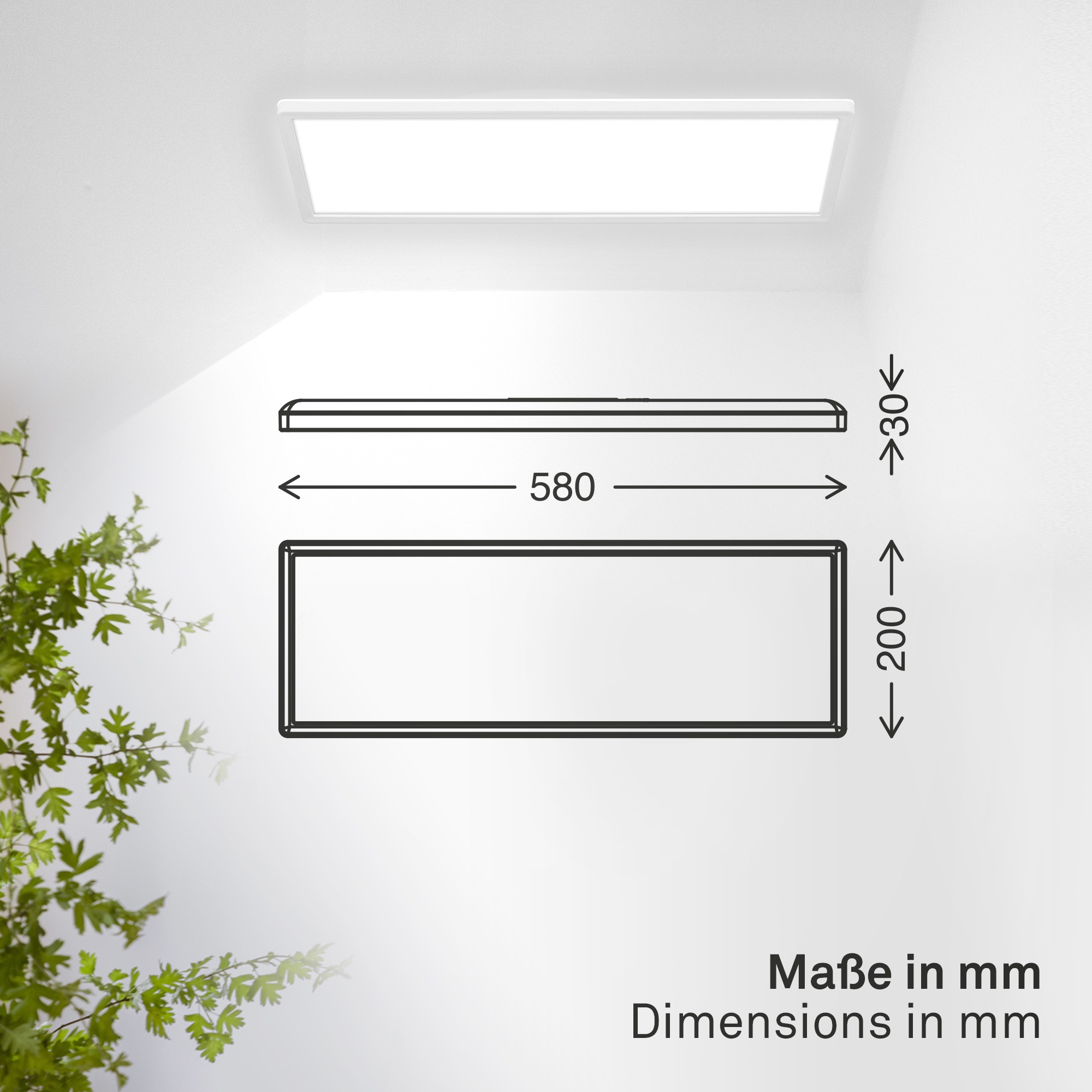 B.K.Licht LED Panel »SHALLOW« LED-Board 1 Stk. Neutralweiß 58x20x3 cm, Badlampe, Badezimmer, Küche, Wohnzimmer