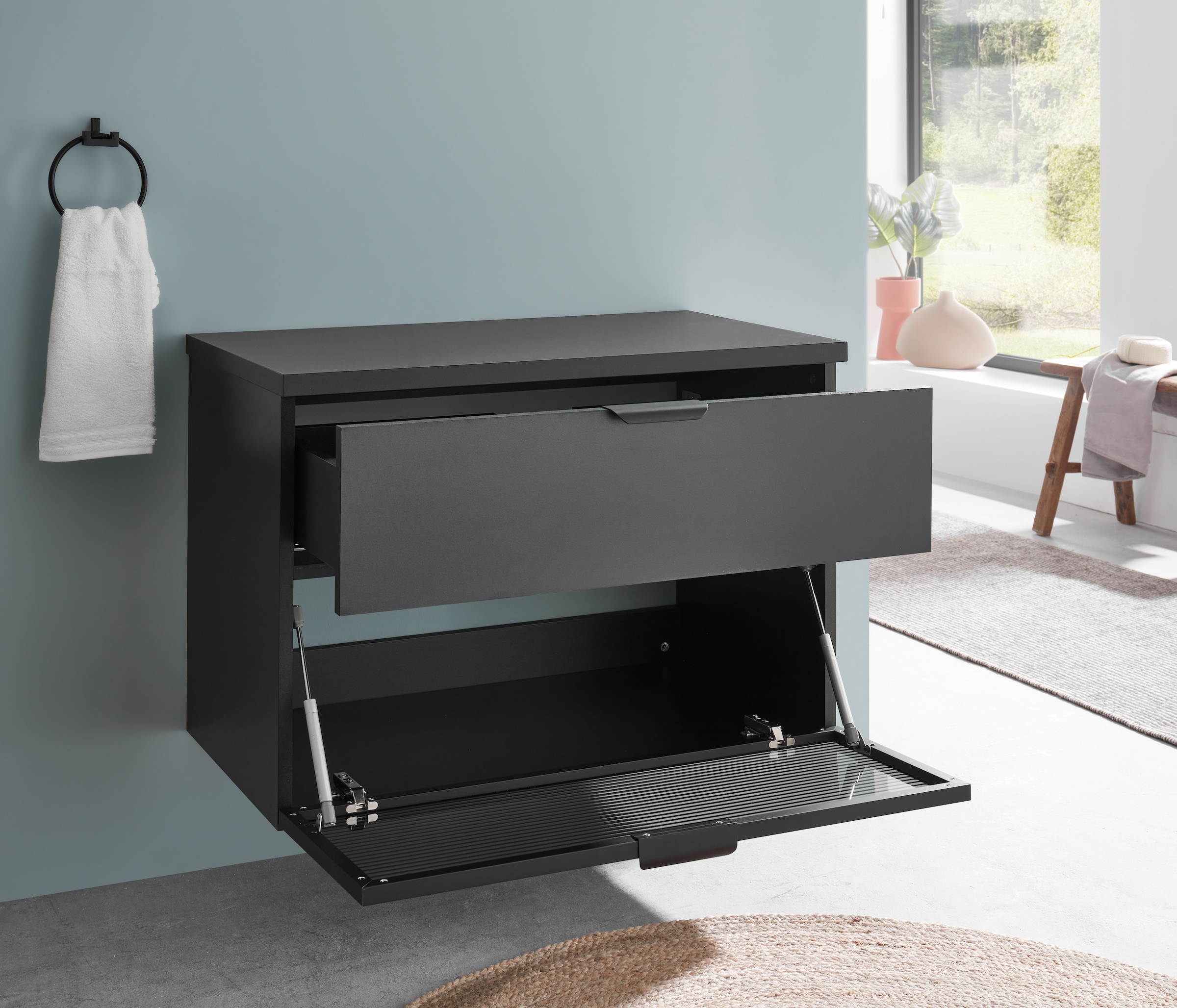 BASIC by Balculina Waschbeckenunterschrank »Diosa B/H/T 80x55x46 cm« 1 Stk. tlg. Breite 80cm, Softclose, Alurahmen