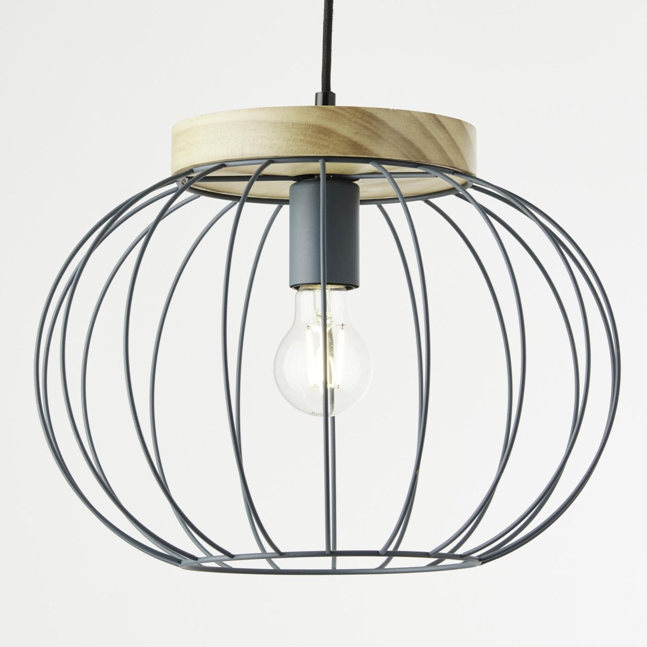 Brilliant Pendelleuchte »Sorana« E27 1 Stk. Hängeplampe, 130 cm Höhe, Ø 35,5 cm, E27, kürzbar, Metall/Holz