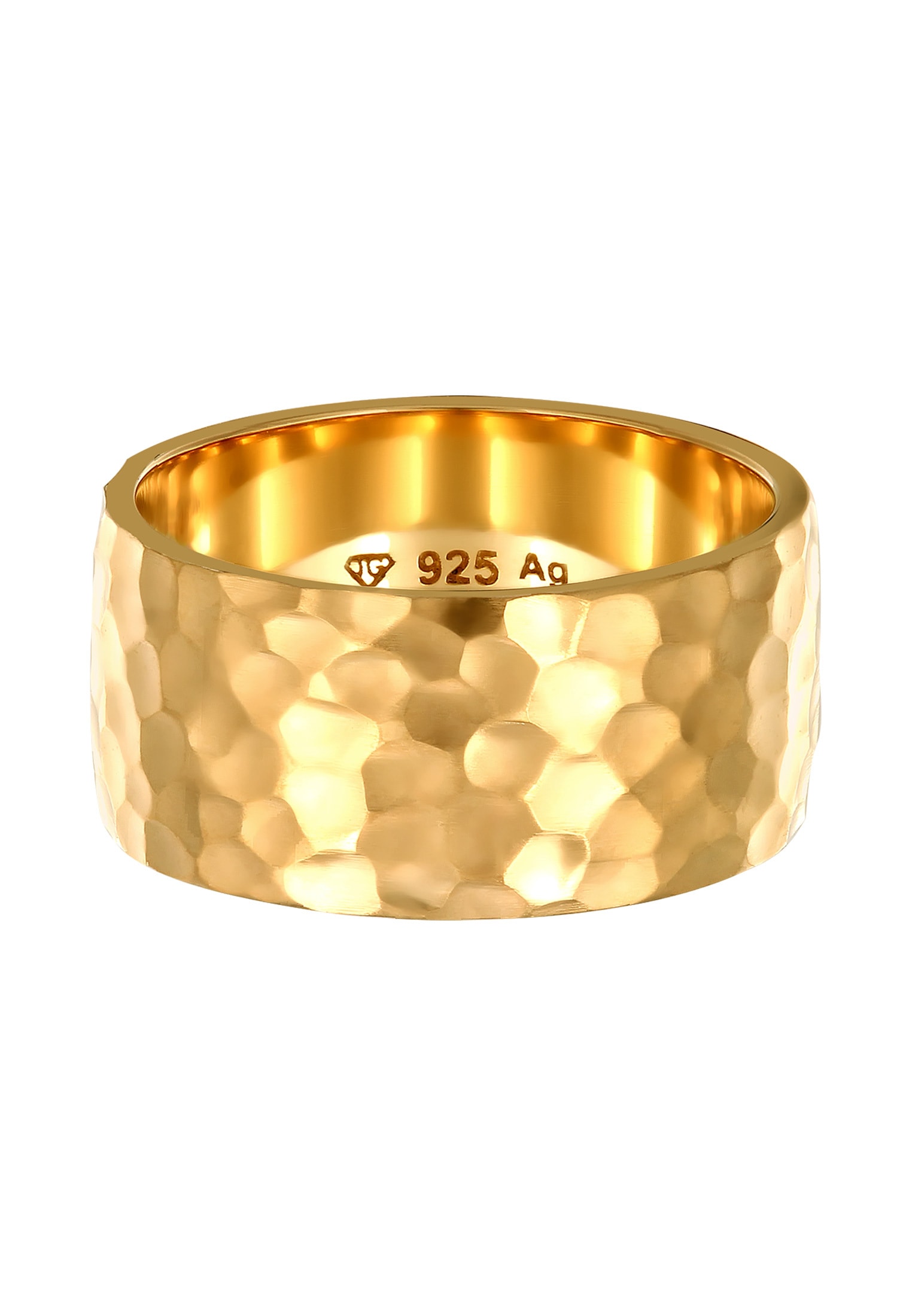 Elli Fingerring »Breit Bandring Gehämmert Matt 925er Silber«