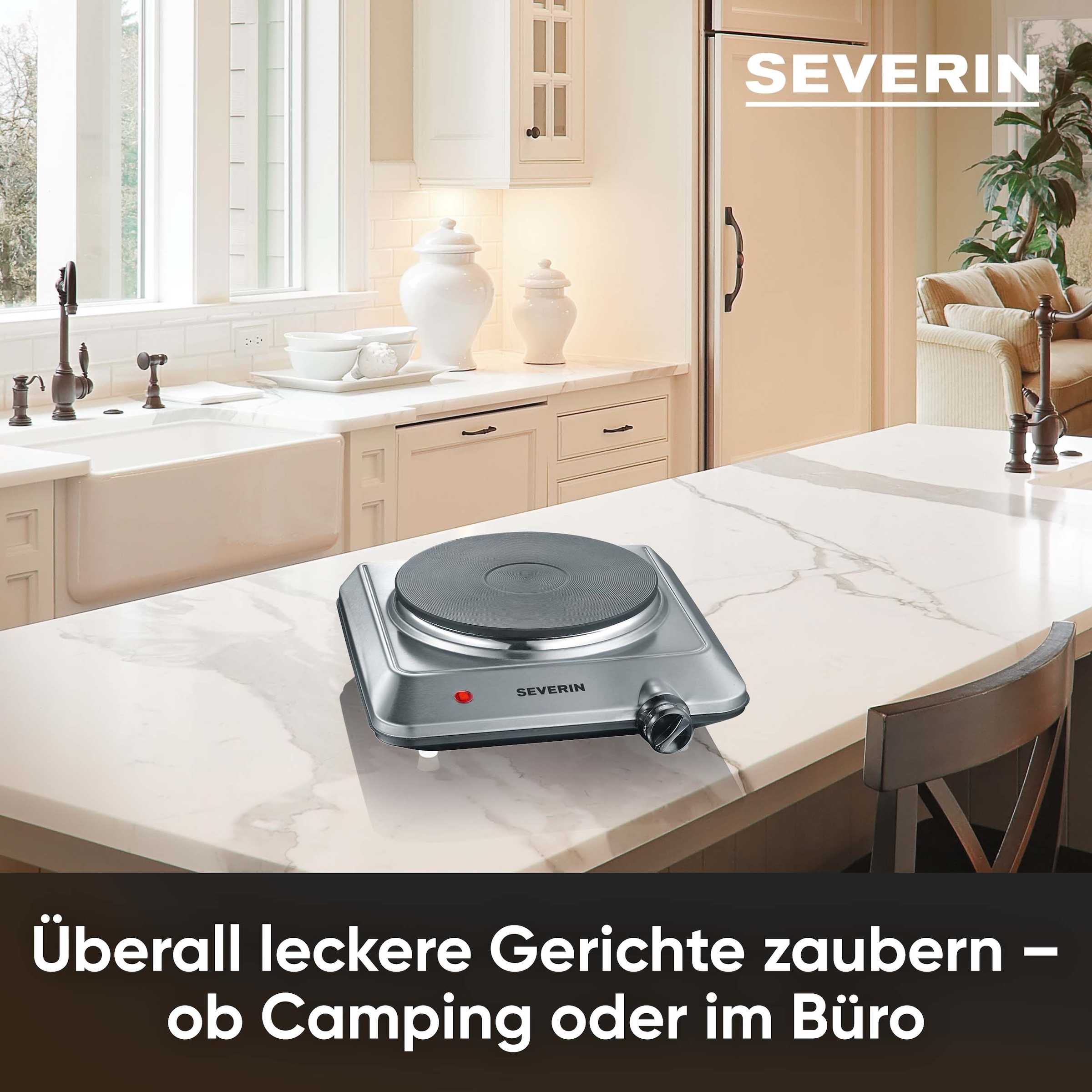 Severin Einzelkochplatte »KP 1092« platzsparend, Kontrollleuchte, Edelstahl, Drehregler