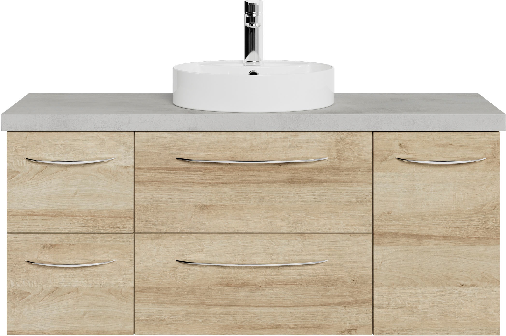 Saphir Badmöbel-Set »Serie 4035 2-teilig, Keramik-Aufsatzbecken mit LED-Spiegelschrank«, (Set), Waschplatz inkl. Türdämpfer, 120 cm breit, 4 Schubladen, 4 Türen