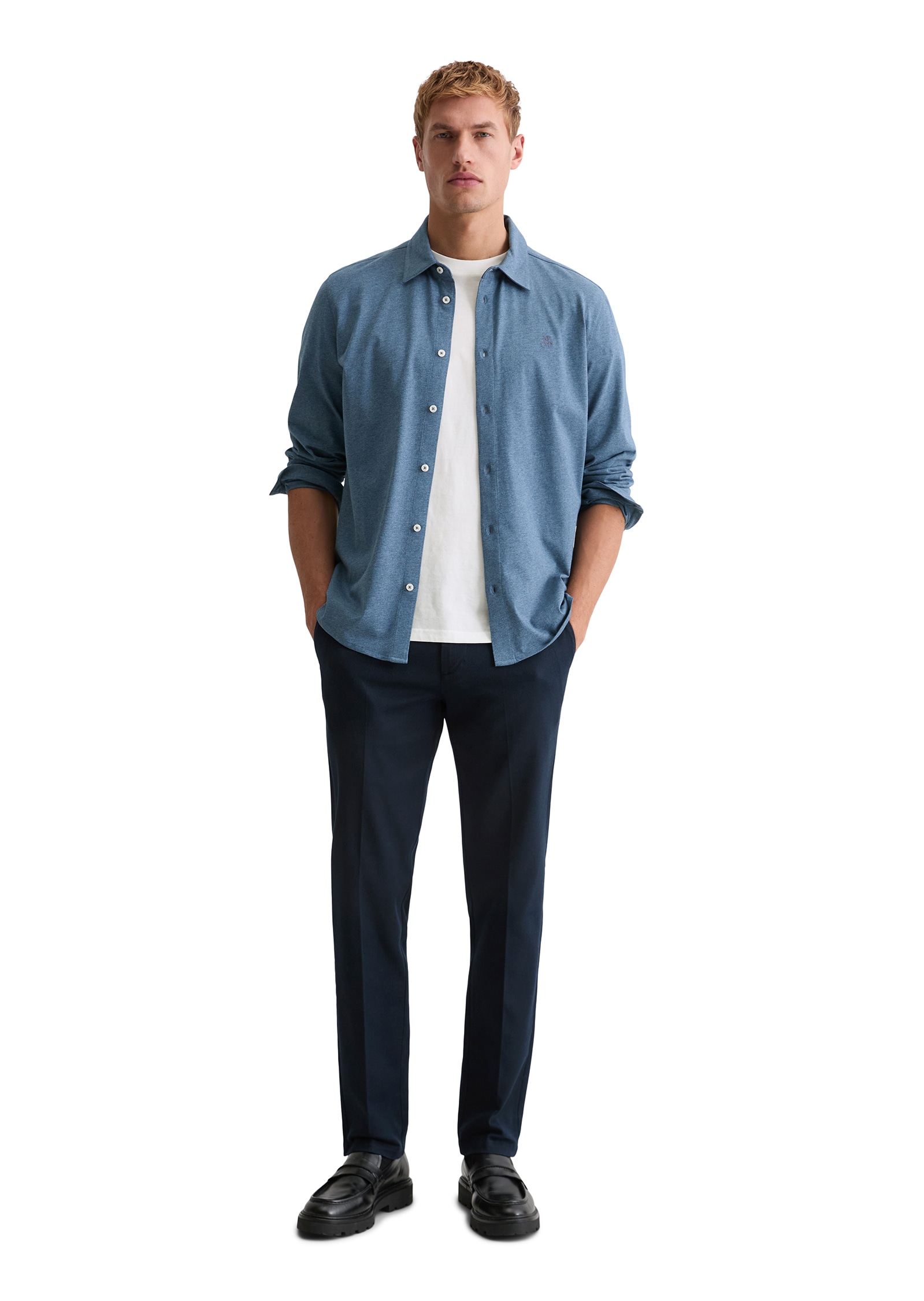 Marc O'Polo Langarmhemd »regular fit aus reiner Bio-Baumwolle« Jerseyhemd