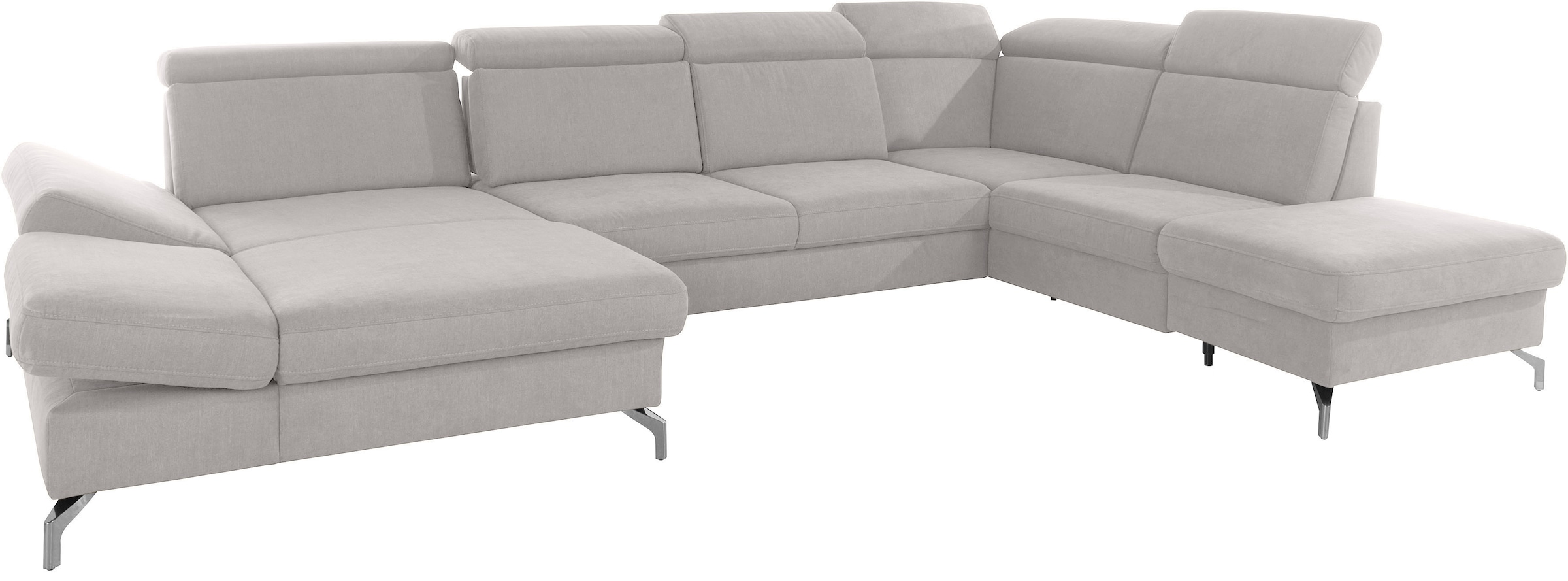 sit&more Wohnlandschaft »Brisbane U-Form«, Fußhöhe 12 cm, inklusive Sitztiefen-, Armteil- und Kopfteilverstellung