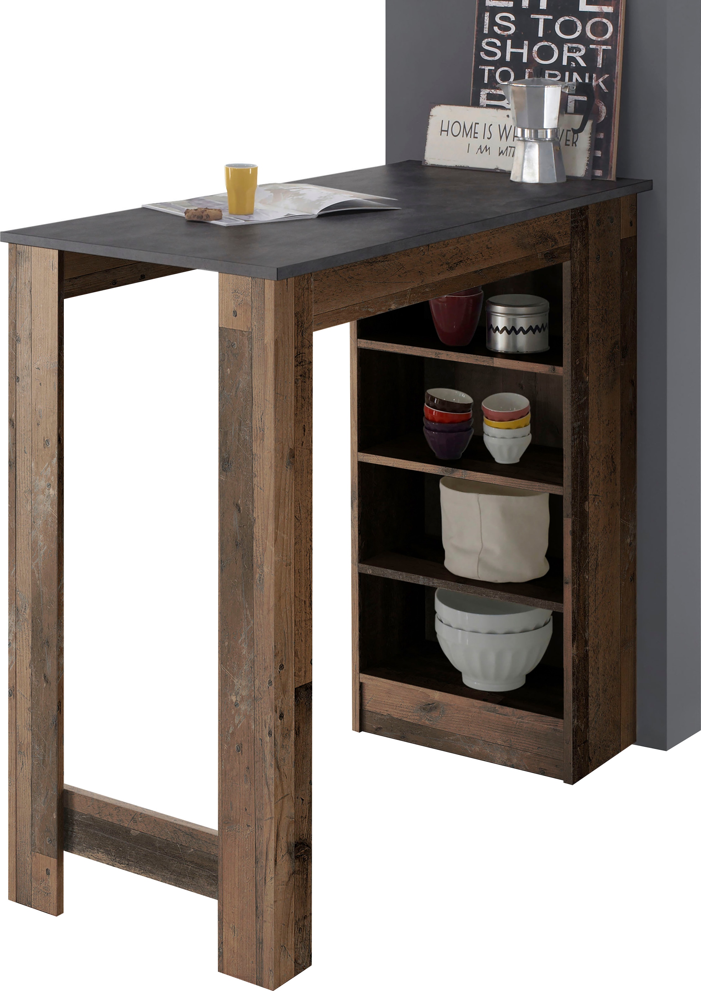HBZ Bartisch »Mojito, TOPSELLER!«, (Bartisch, Tisch), Bartisch mit Regal be günstig online kaufen