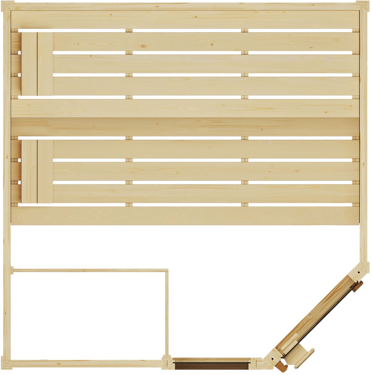 weka Sauna »Massivholzsauna VALIDA Eck 1.8« Blockbohlen, Fensterelement, moderne Ganzglastür