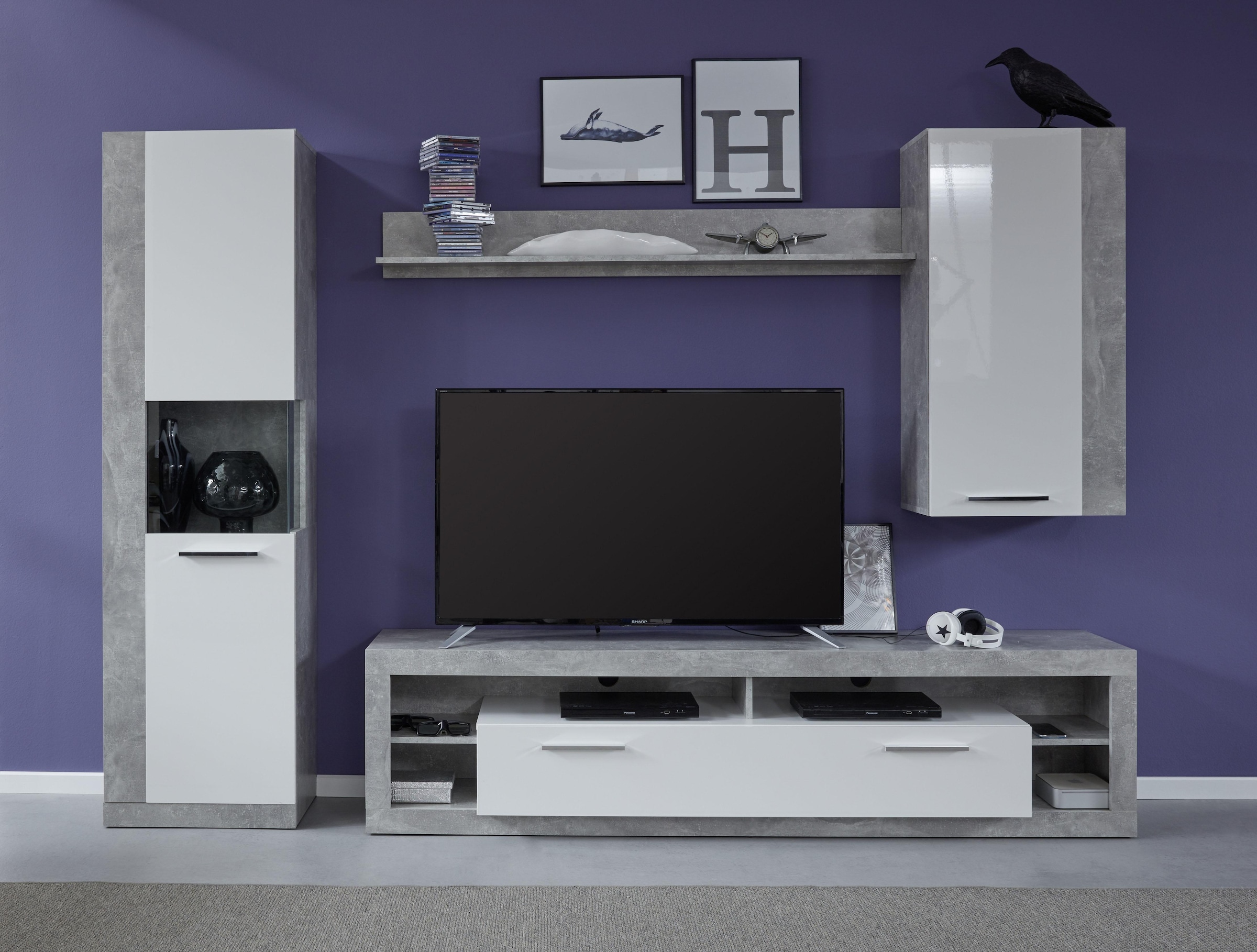 INOSIGN Hängevitrine »Gwendolyn«, Hängeschrank fürs Wohnzimmer mit 3 Fächern - (B/T/H) 52/31/103 cm