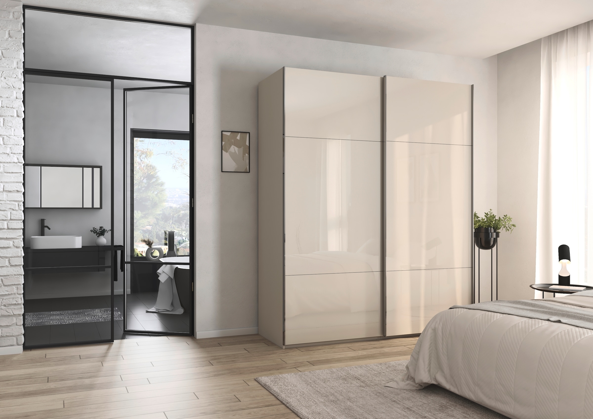 rauch Schwebetürenschrank »Kleiderschrank Schrank Garderobe Schlafzimmerschrank CONTIDO«, (in 3 verschiedenen Ausstattungen BASIC/CLASSIC/PREMIUM), aus hochwertigem Material in 6 Breiten 2 Griff-Farben MADE IN GERMANY
