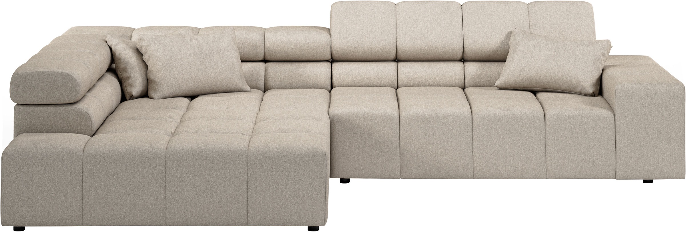 INOSIGN Ecksofa »Ancona incl. Kopfteilverstellung, Breite 319cm, L-Form«, wahlweise motorische Sitztiefenverstellung, auch in Cord + Easy Care