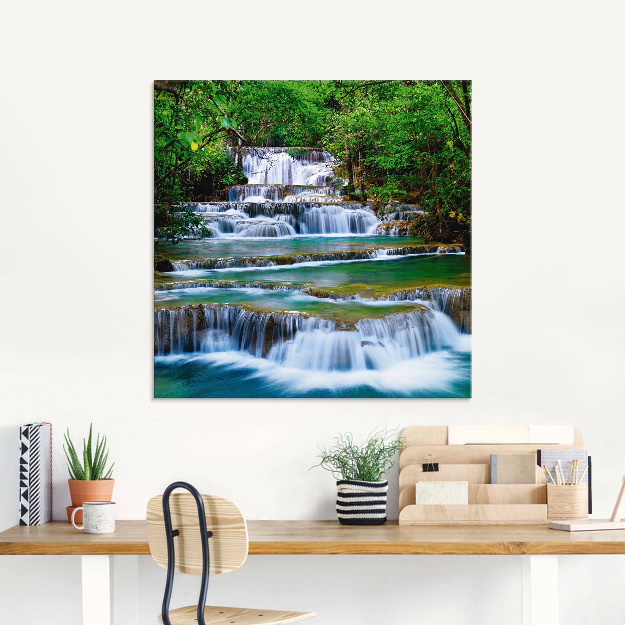 Artland Glasbild »Tiefen Wald Wasserfall« Gewässer 1 Stk. tlg. in verschied günstig online kaufen