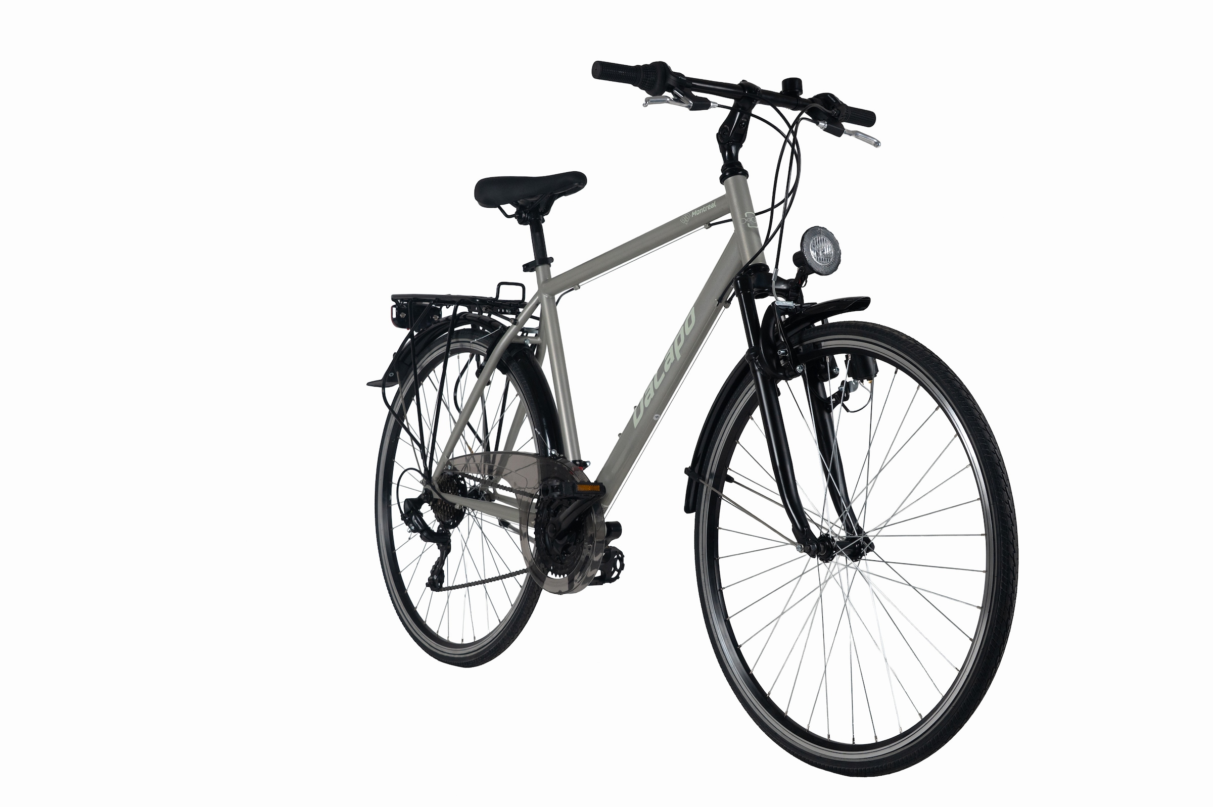 Dacapo Trekkingrad »DaCapo Trekkingrad Herren 28'' Montreal silver 21 Gänge« 21 Gang Shimano Tourney Schaltwerk Kettenschaltung 58, 
