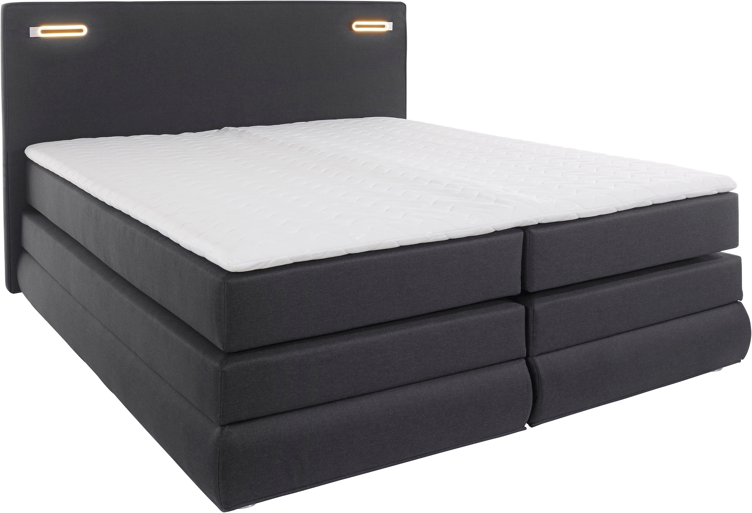 COLLECTION AB Boxspringbett »Ninoni«, inkl. Bettkasten, Topper und wahlweise mit LED-Beleuchtung, Liegefläche 180 x 200 cm