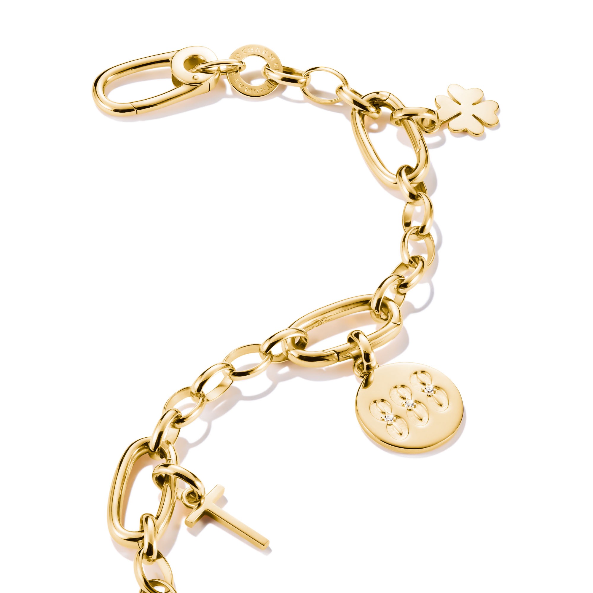 THOMAS SABO Charm-Einhänger »Charm Angel Number 888 vergoldet - Connect, CC1255-414-14«, mit Zirkonia (synth.)